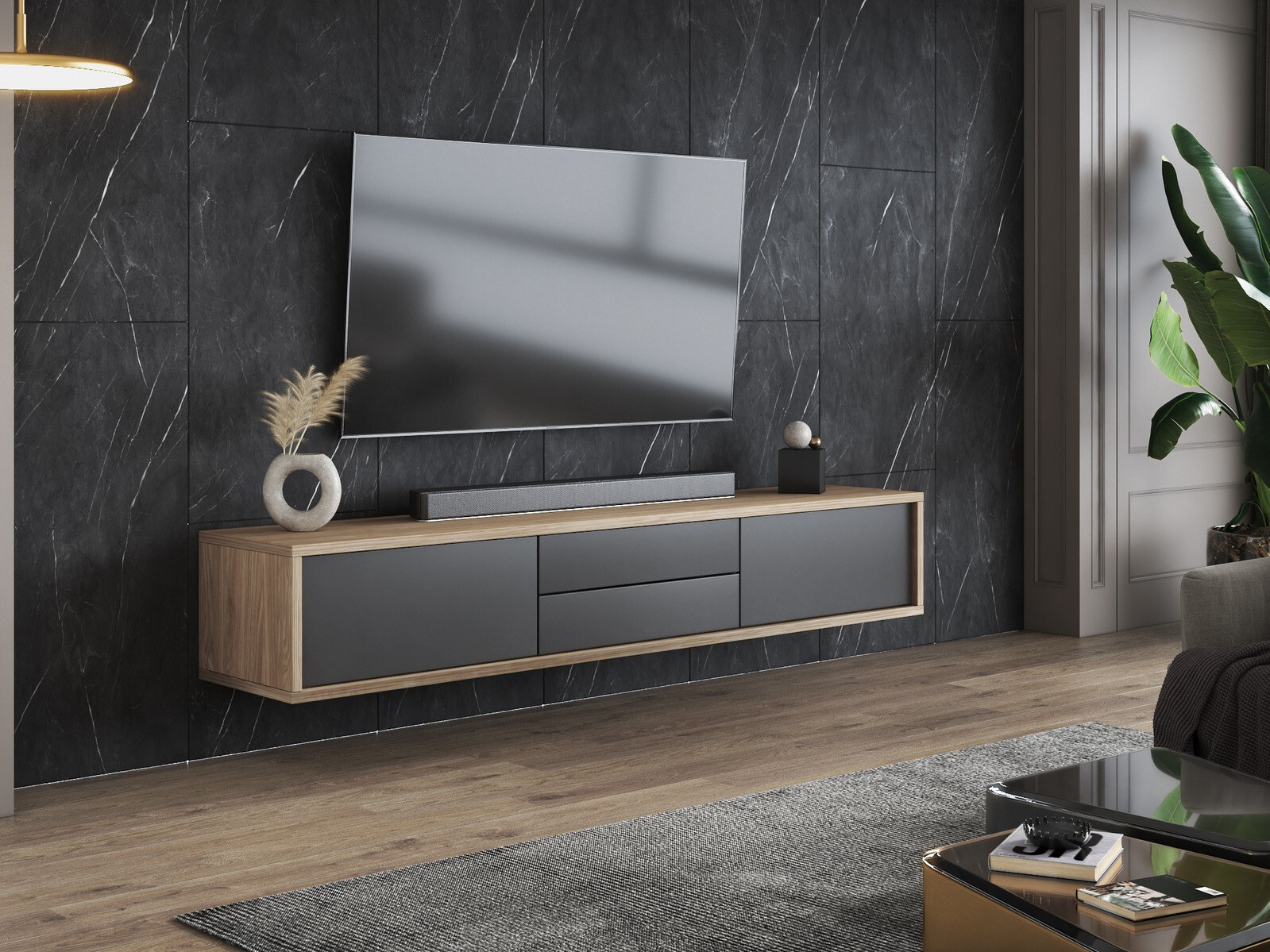 TV stand Austin 325 (Oak + Anthracite)