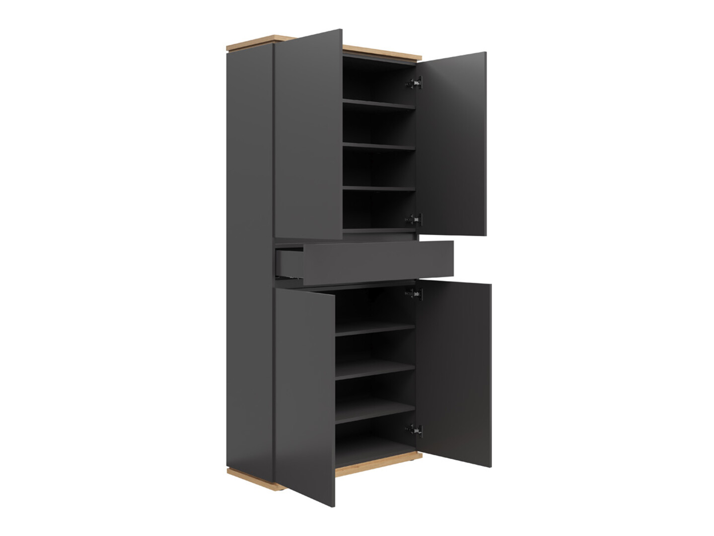 Bookcase Cirfelo 103 (Graphite + Artisan oak)