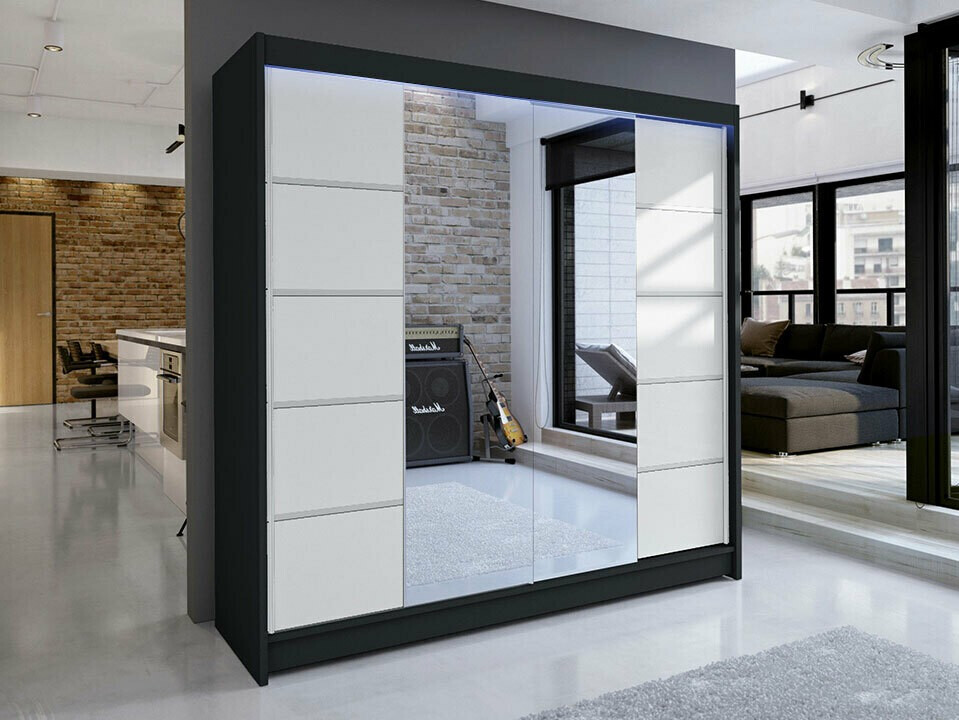 Wardrobe Closico Cavaris V (Black + White)
