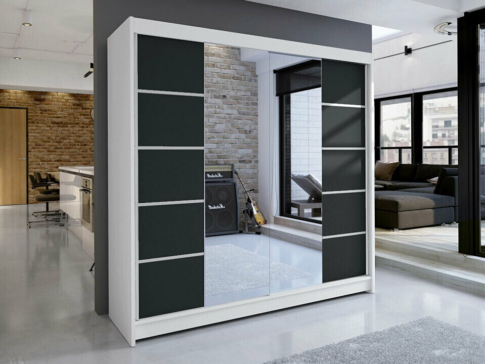 Wardrobe Closico Cavaris V (White + Black)