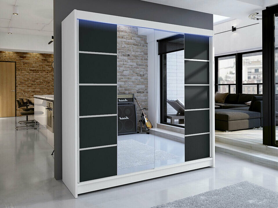 Wardrobe Closico Cavaris V (White + Black)