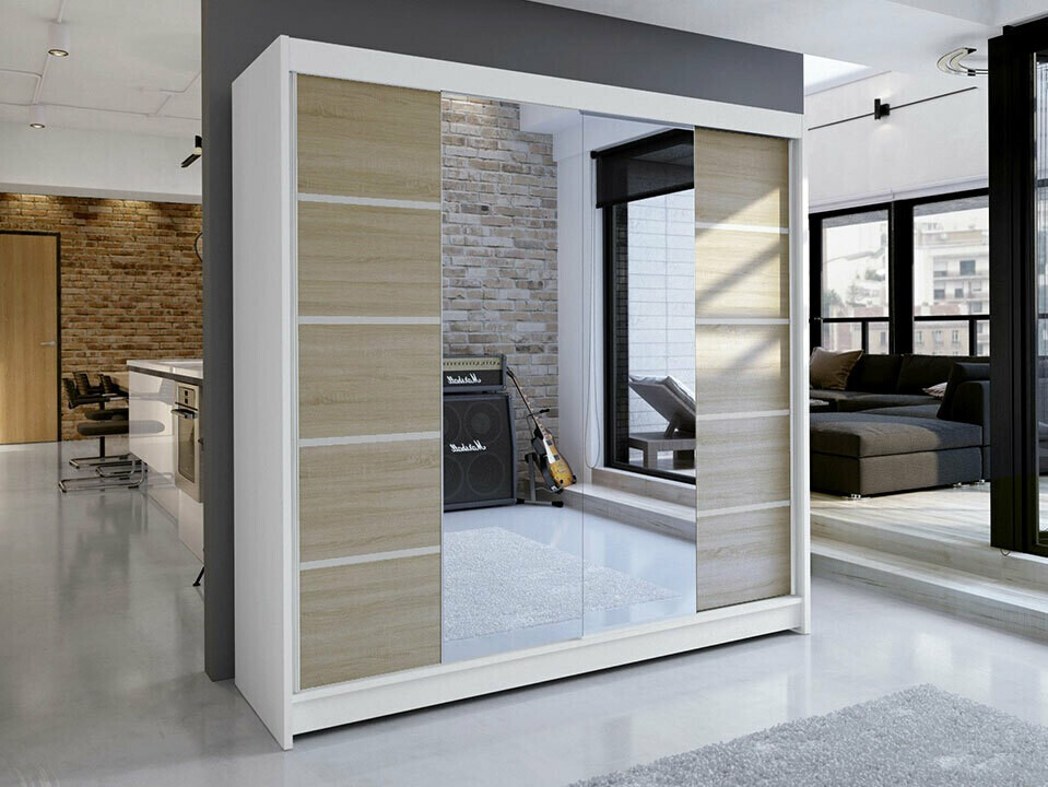 Wardrobe Closico Cavaris V (White + Sonoma oak)