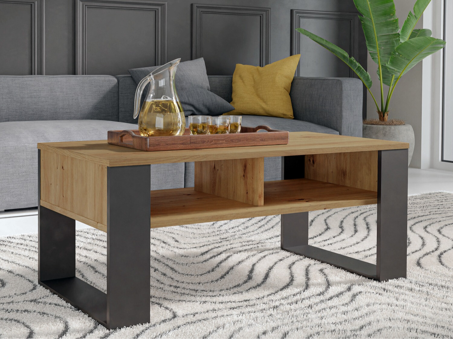 Coffee table Mandeville 209 (Artisan oak + Black)