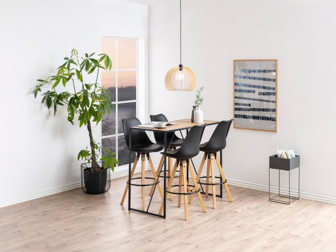 Dining set Norsica 517 (Black + Light wood)