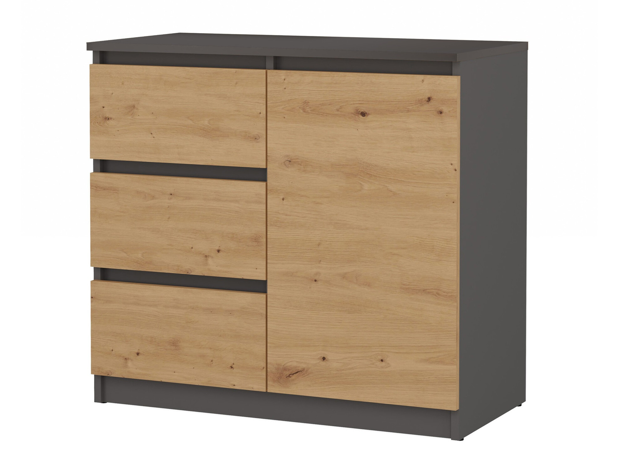 Chest of drawers Elbvelu 110 (Anthracite + Artisan oak)