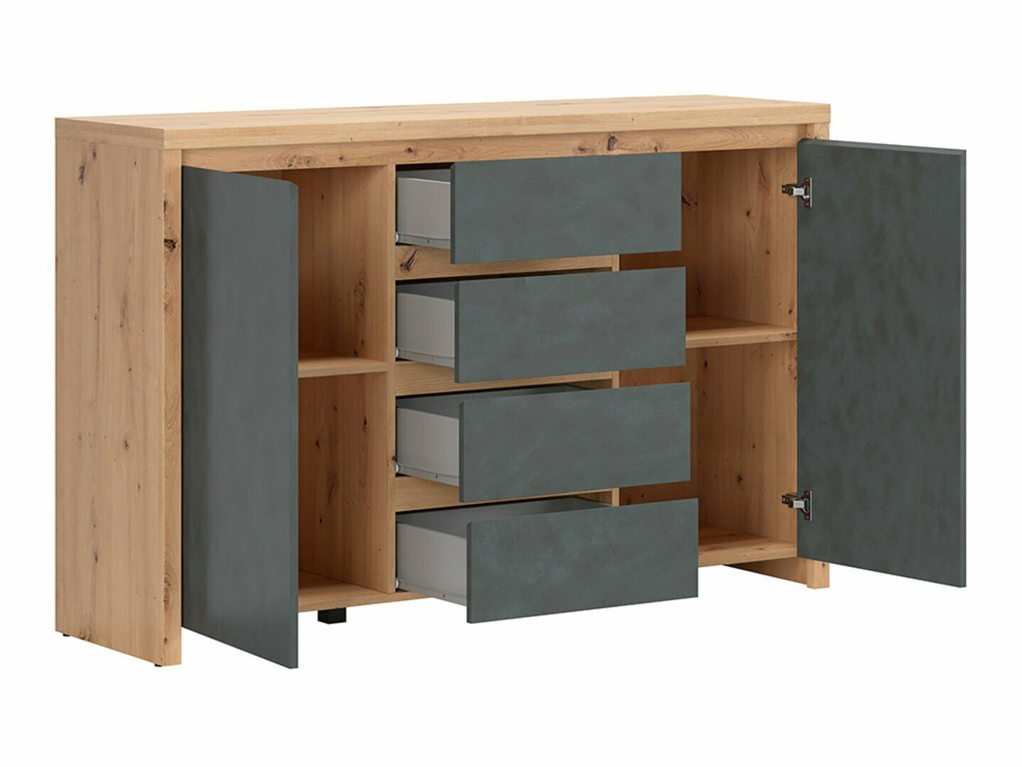 Chest of drawers Nolcire 102 (Artisan oak + Matera grey)