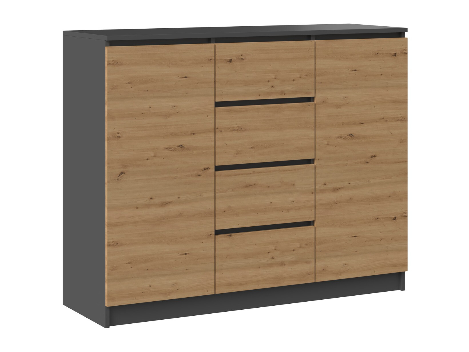 Chest of drawers Elbvelu 113 (Anthracite + Artisan oak)