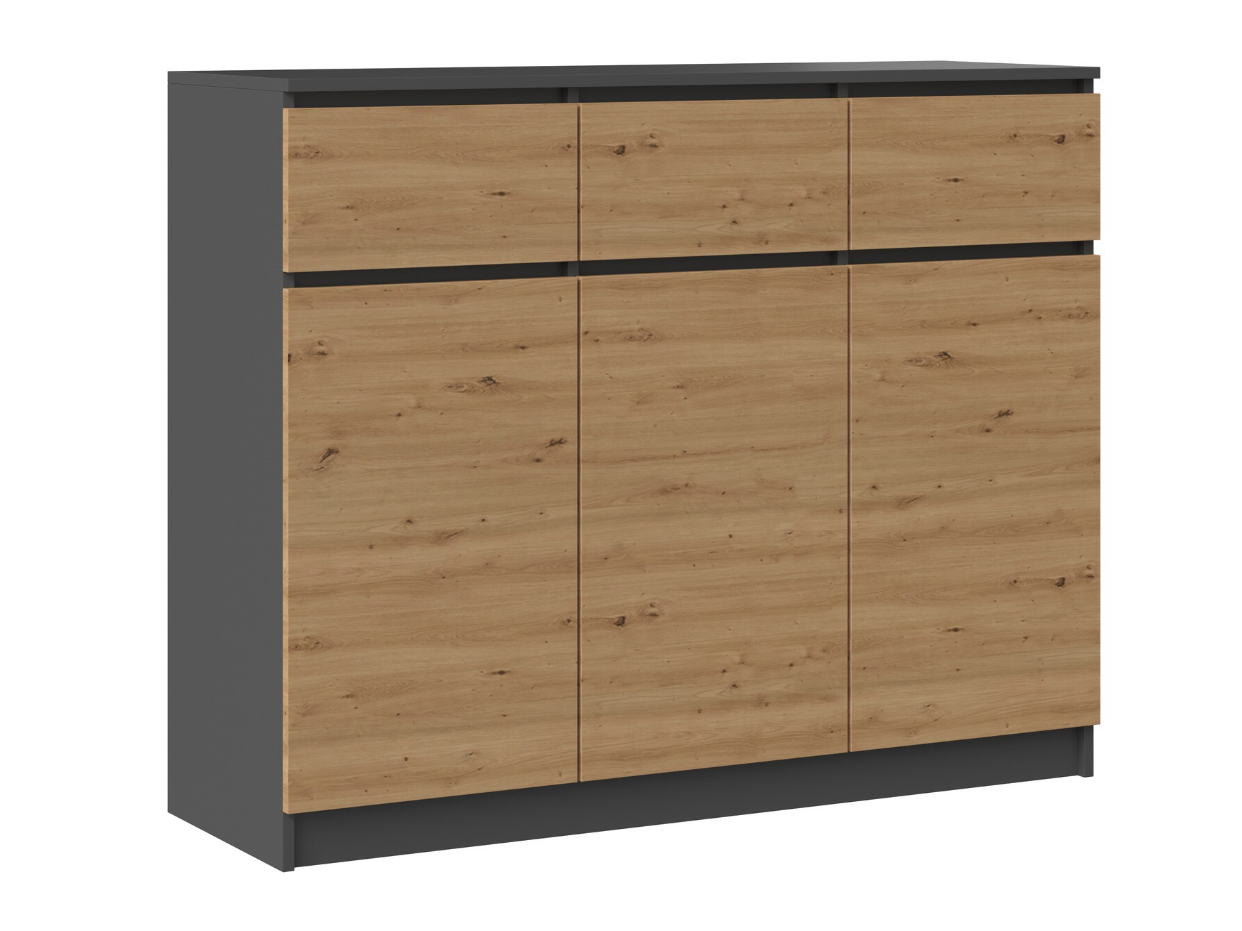 Chest of drawers Elbvelu 115 (Anthracite + Artisan oak)