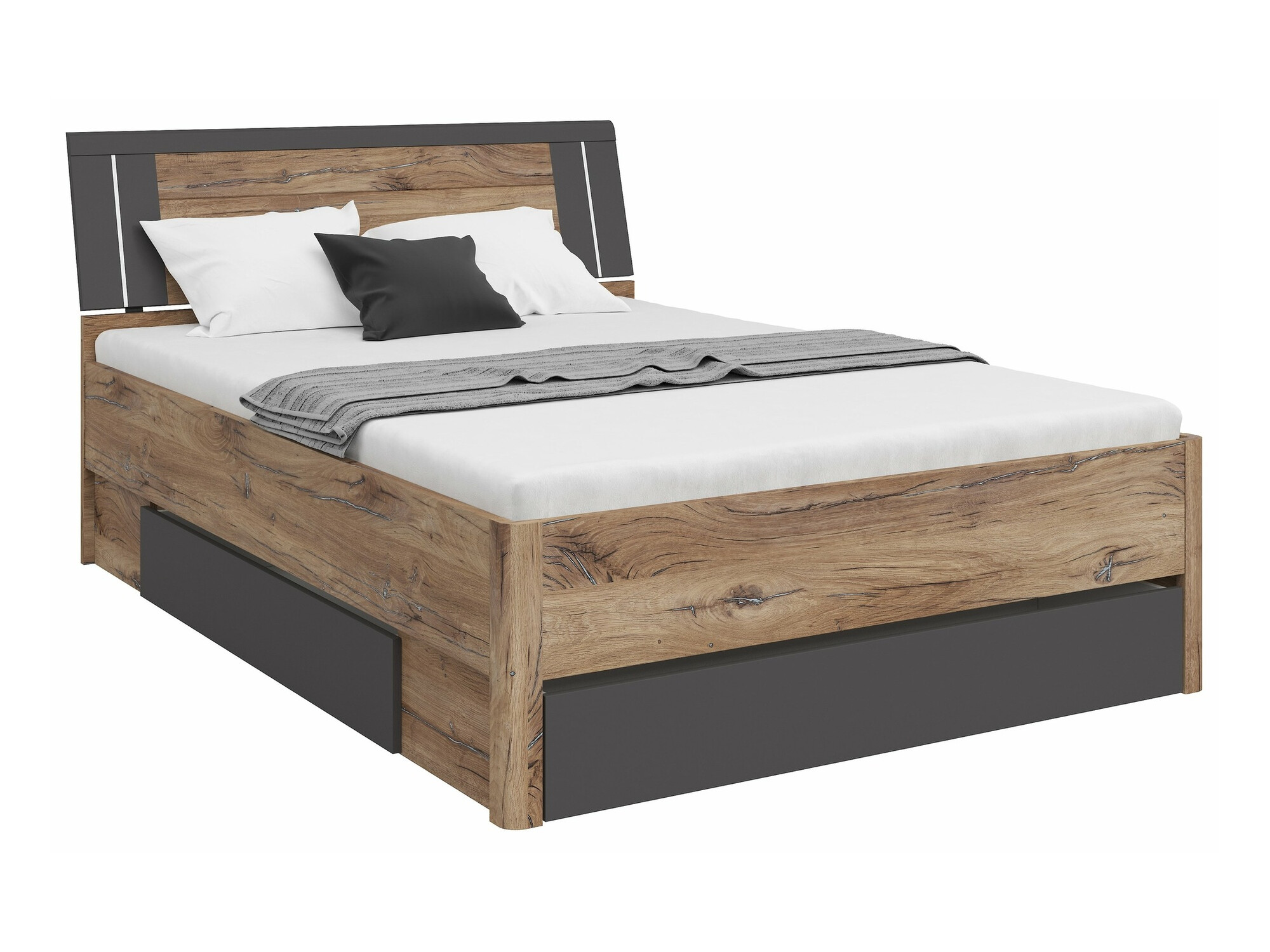 Bed Nolalo 103 (Dark oak + Graphite)