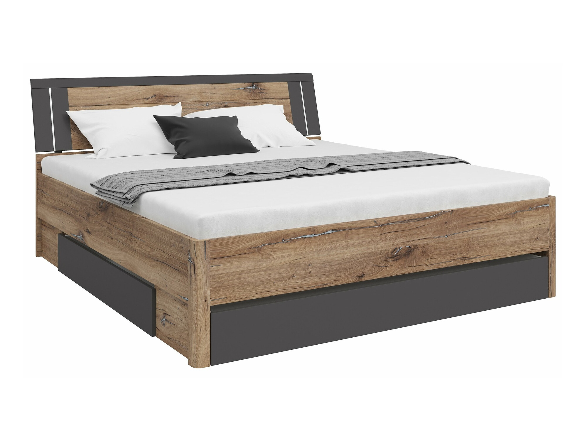 Bed Nolalo 103 (Dark oak + Graphite)