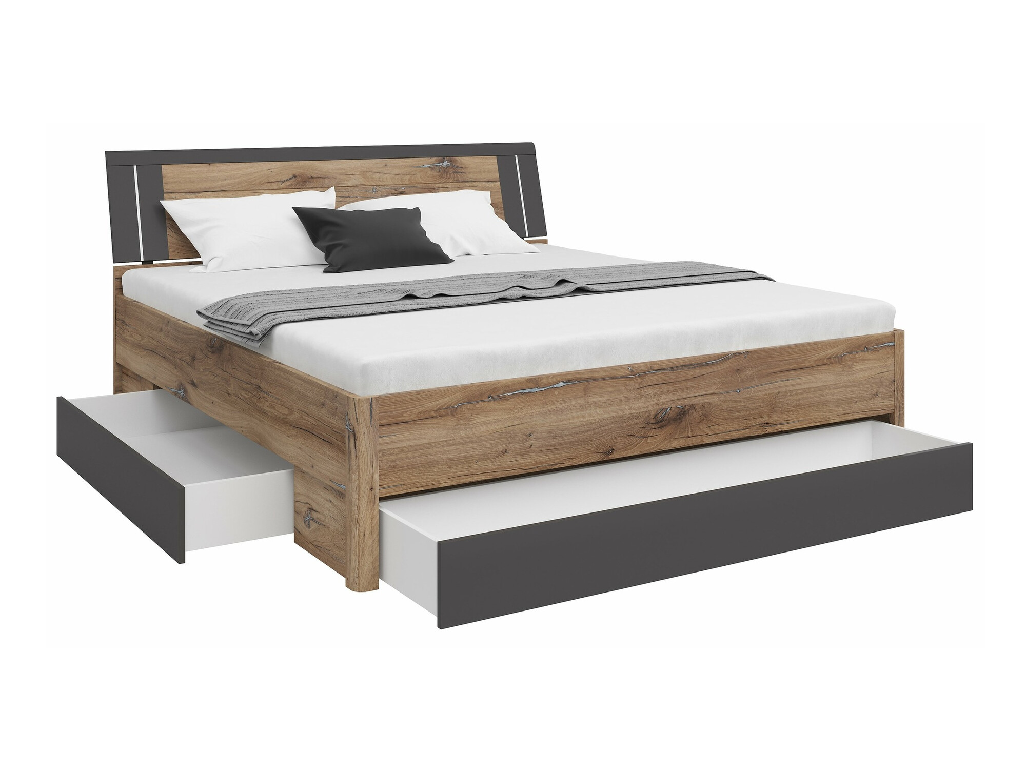 Bed Nolalo 103 (Dark oak + Graphite)