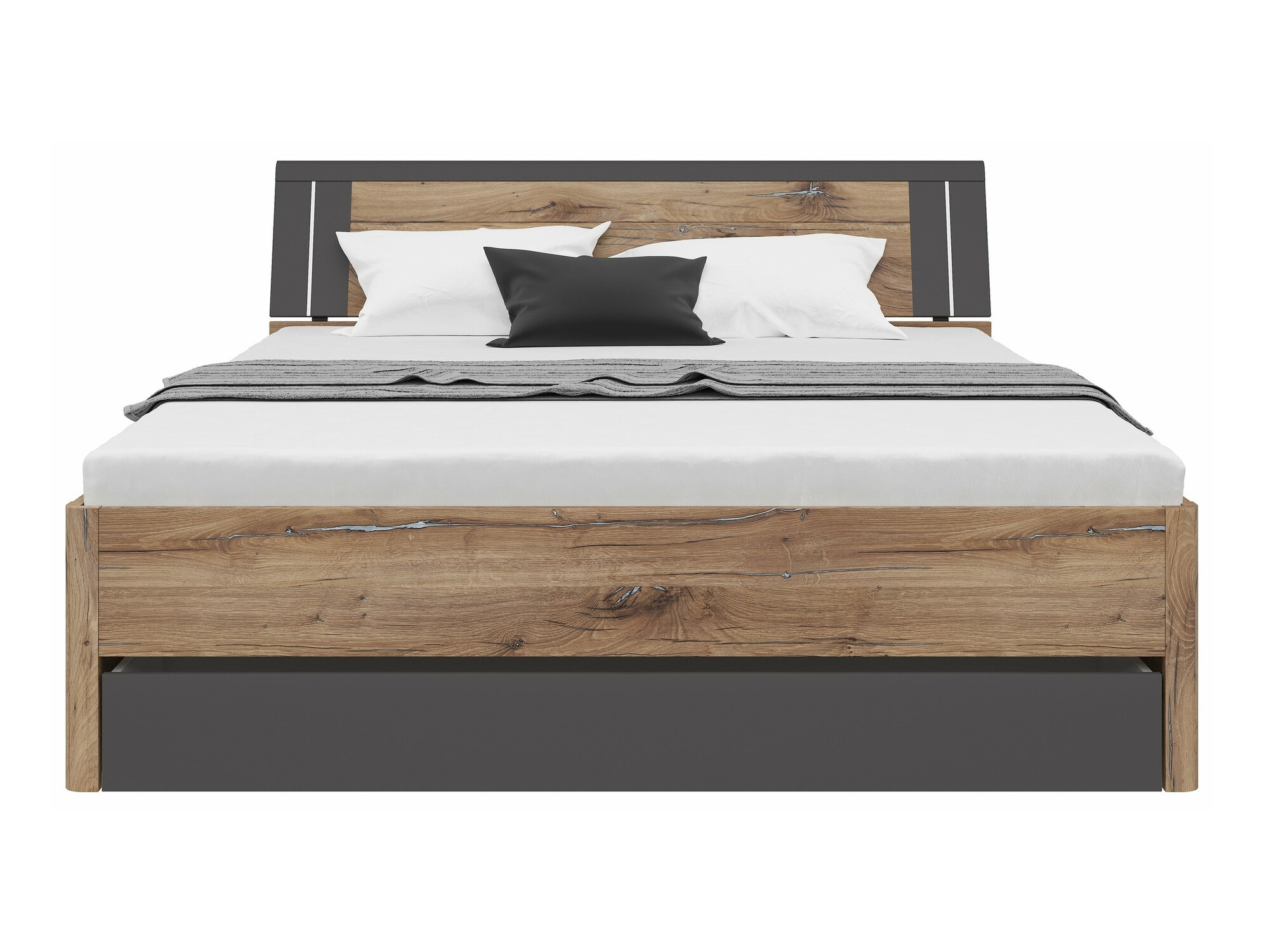 Bed Nolalo 103 (Dark oak + Graphite)