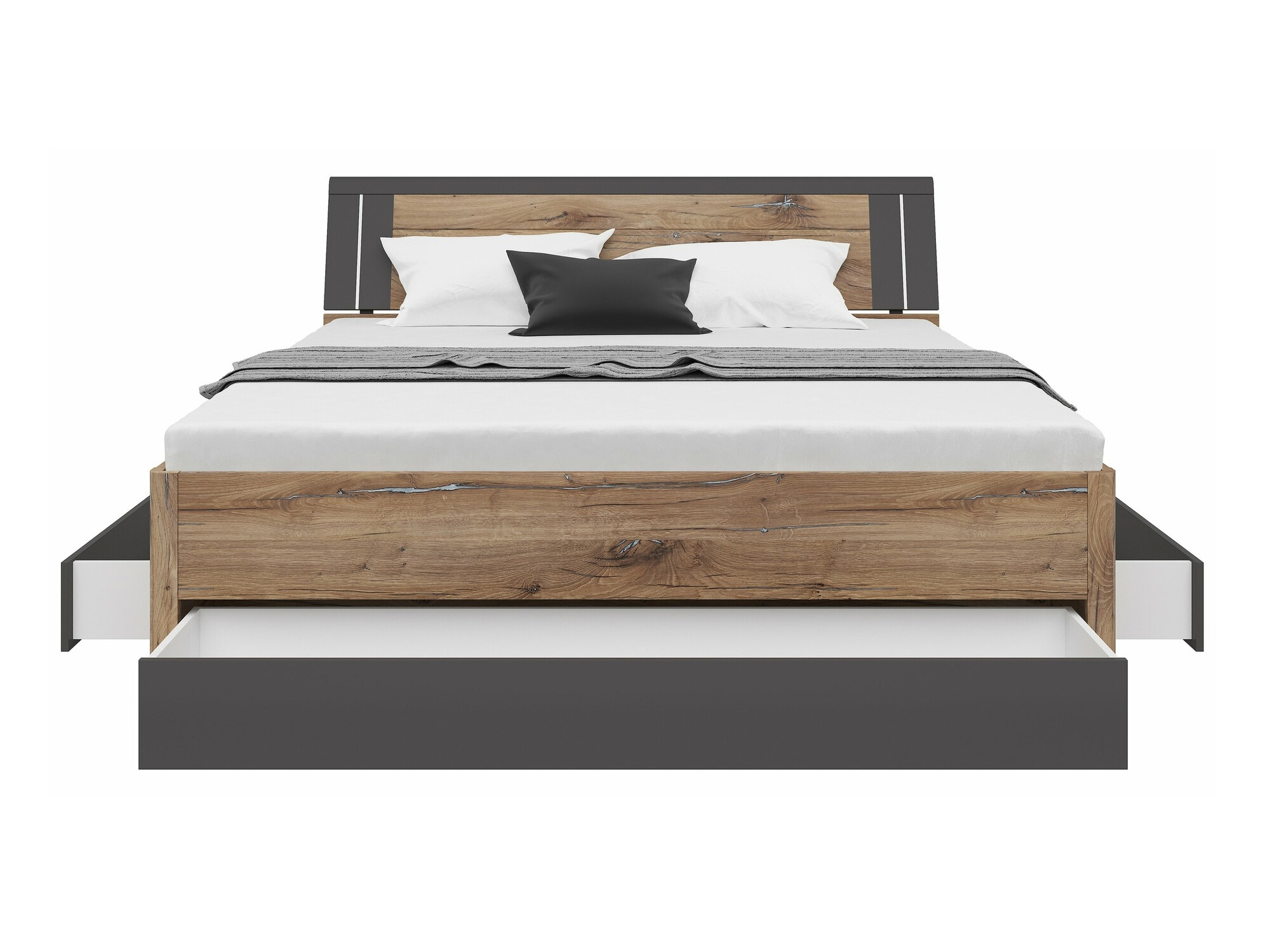 Bed Nolalo 103 (Dark oak + Graphite)