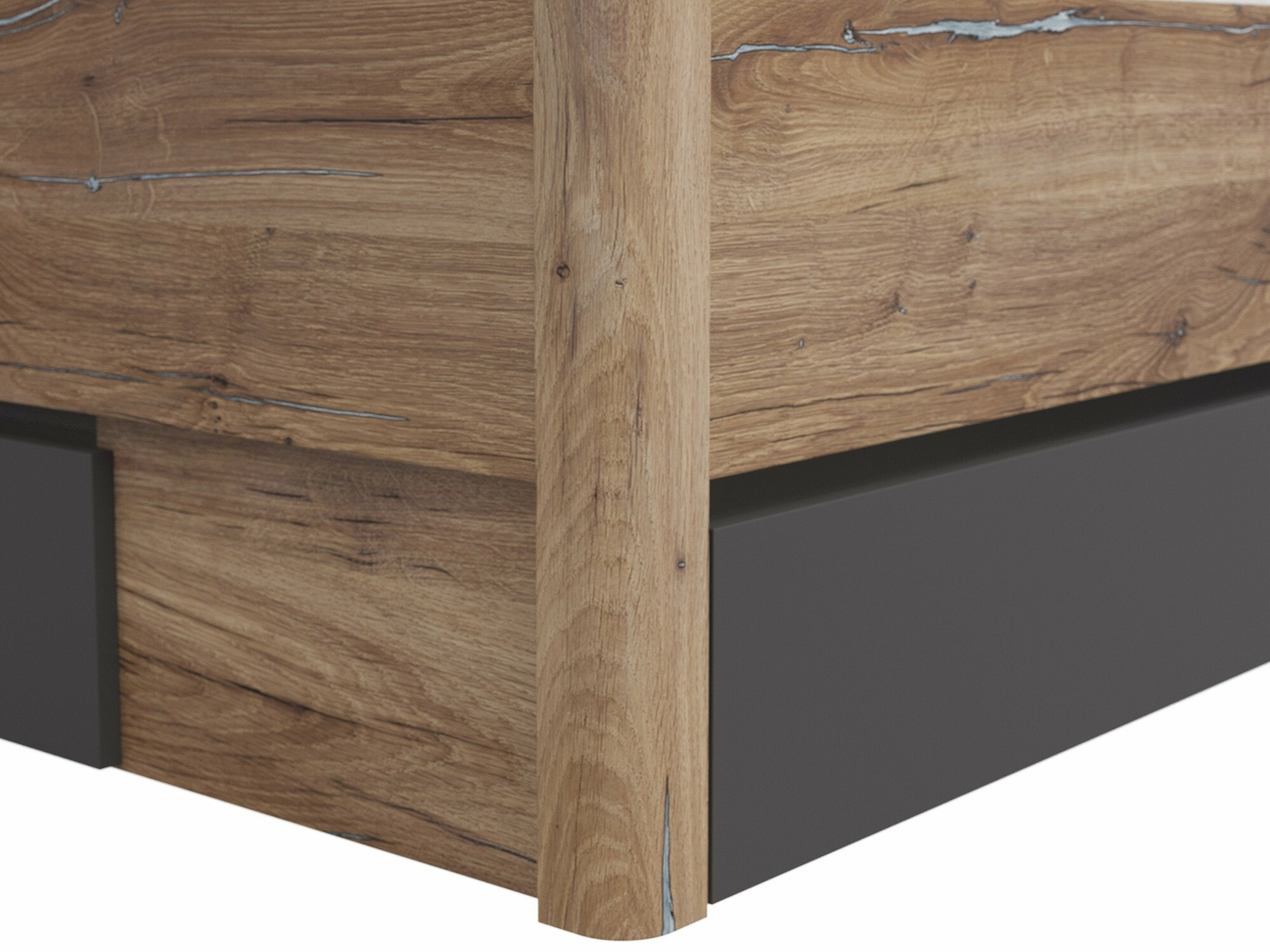 Bed Nolalo 103 (Dark oak + Graphite)