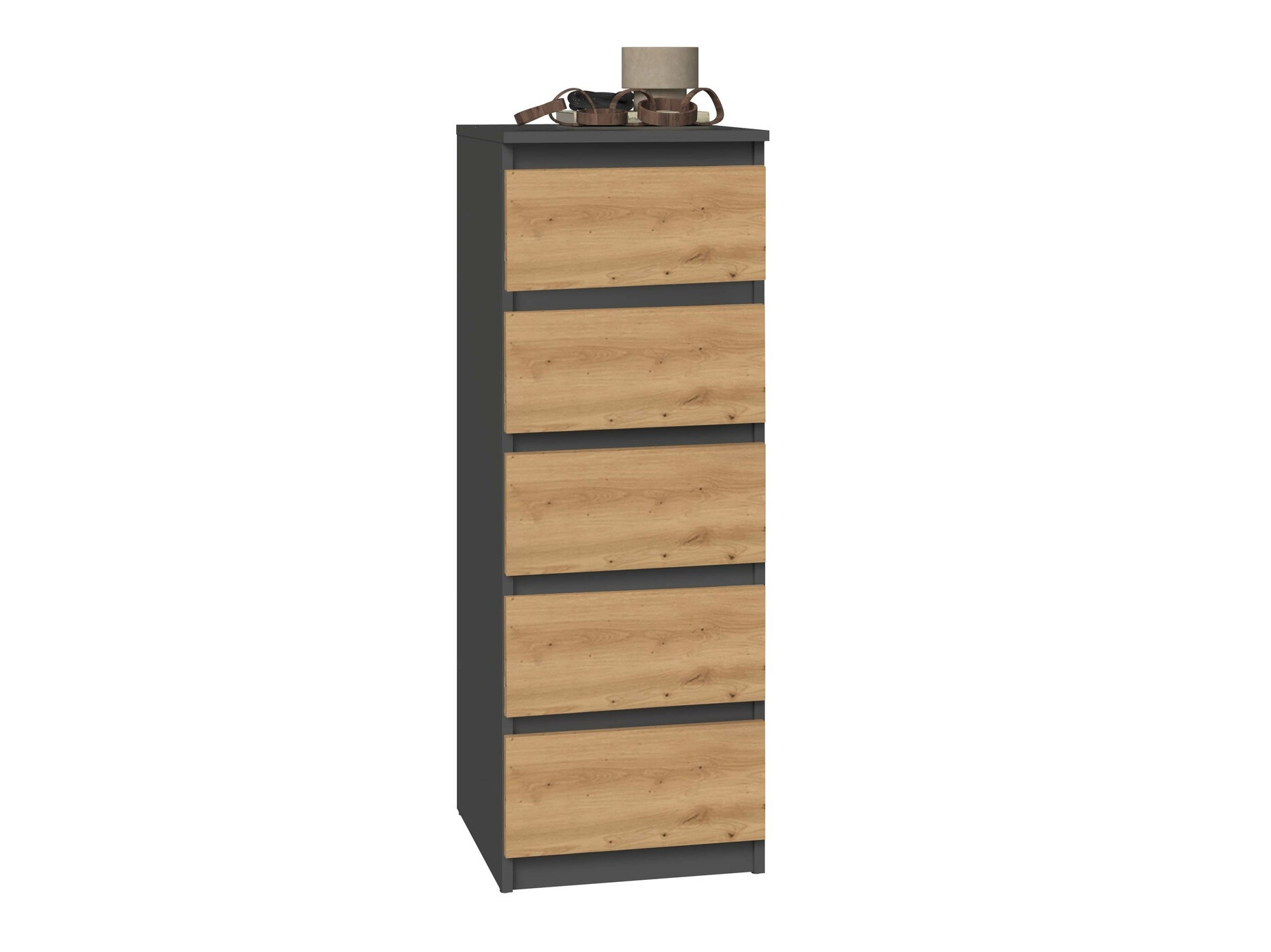 Chest of drawers Elbvelu 121 (Anthracite + Artisan oak)