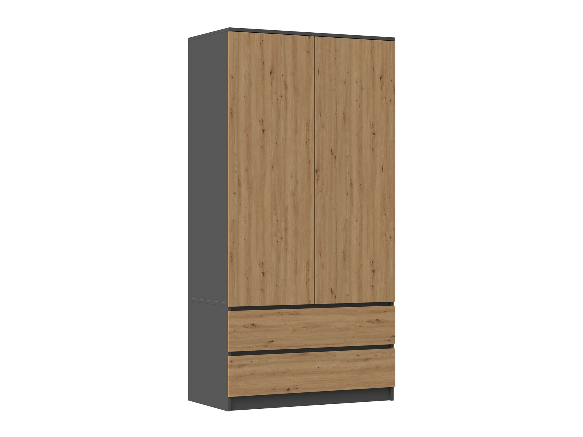 Wardrobe Elbvelu 116 (Anthracite + Artisan oak)