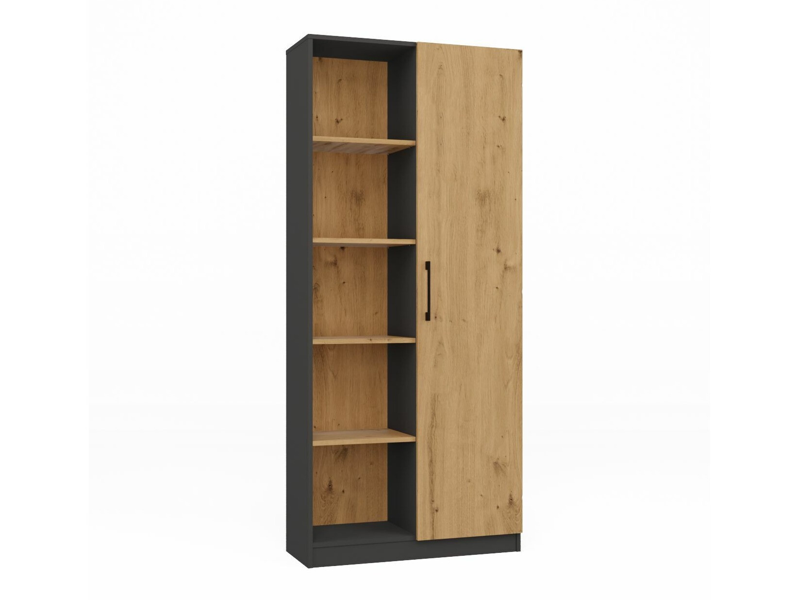 Bookcase Elbvelu 122 (Anthracite + Artisan oak)
