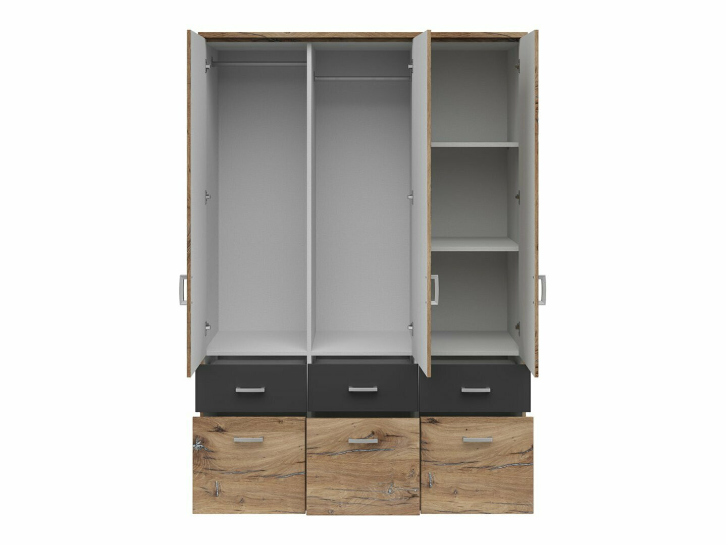 Wardrobe Boston 534 (Dark oak + Graphite)