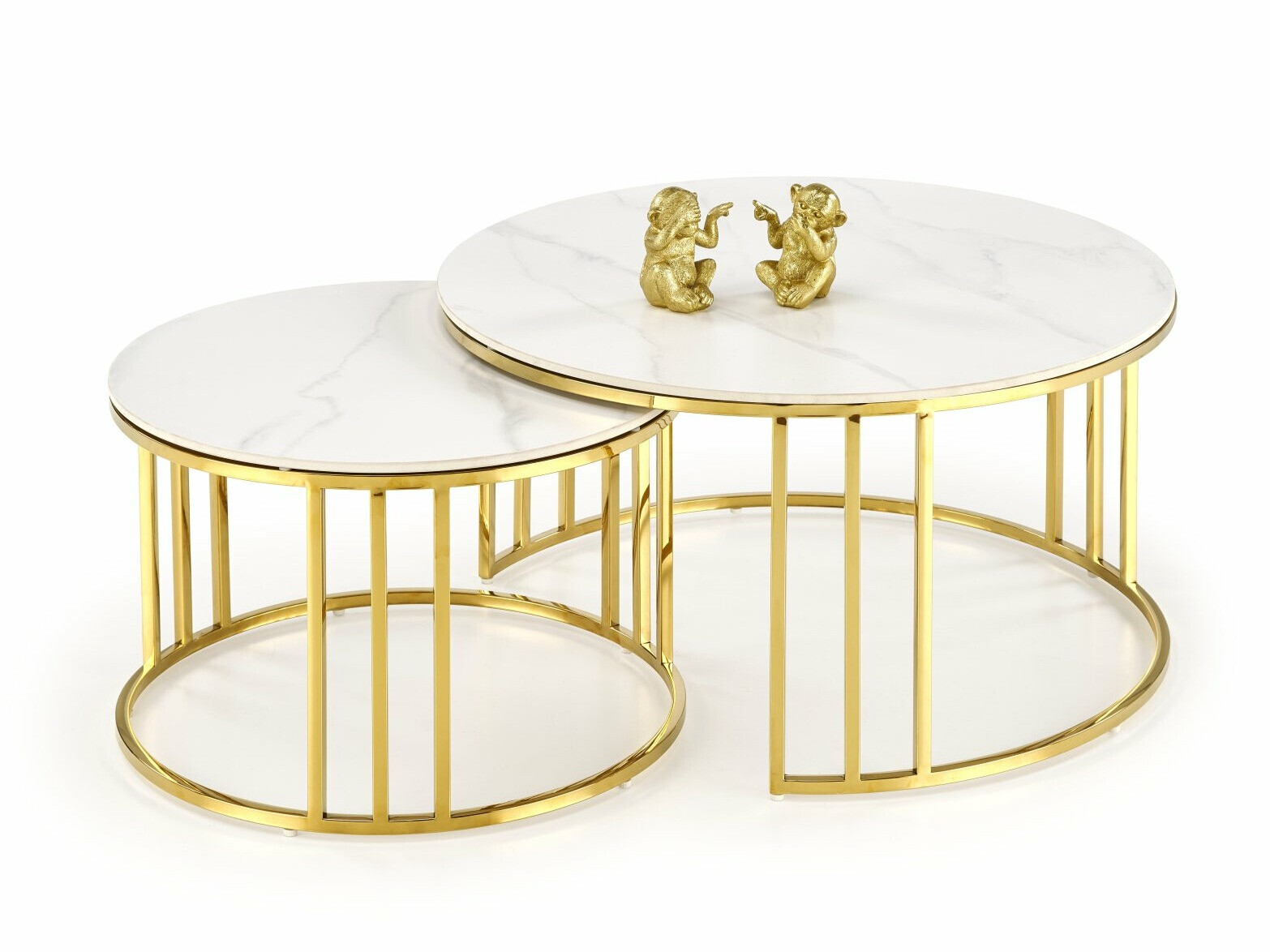 Coffee table set Houston 1503 (Golden + White marble)