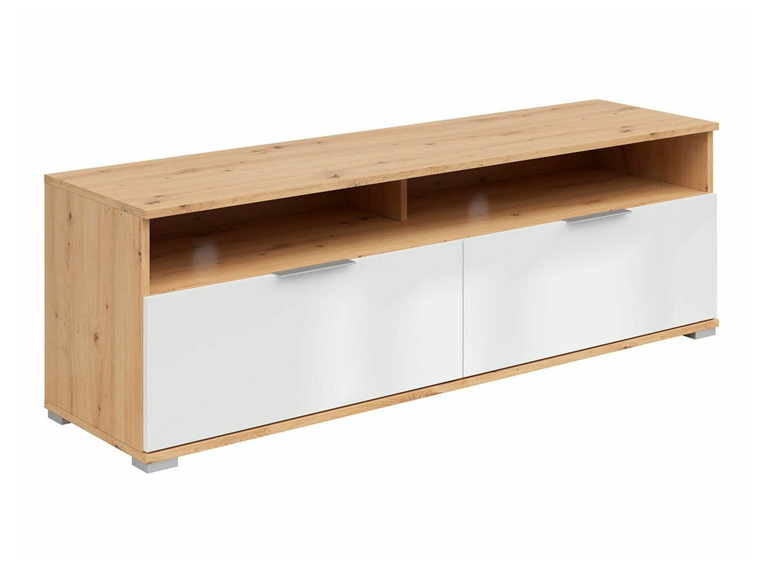 TV stand Tivetra 109 (Artisan oak + Glossy white)
