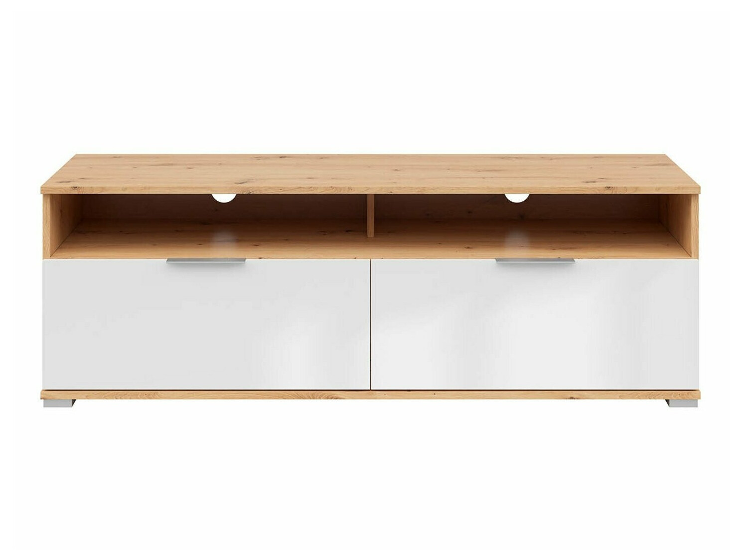 TV stand Tivetra 109 (Artisan oak + Glossy white)