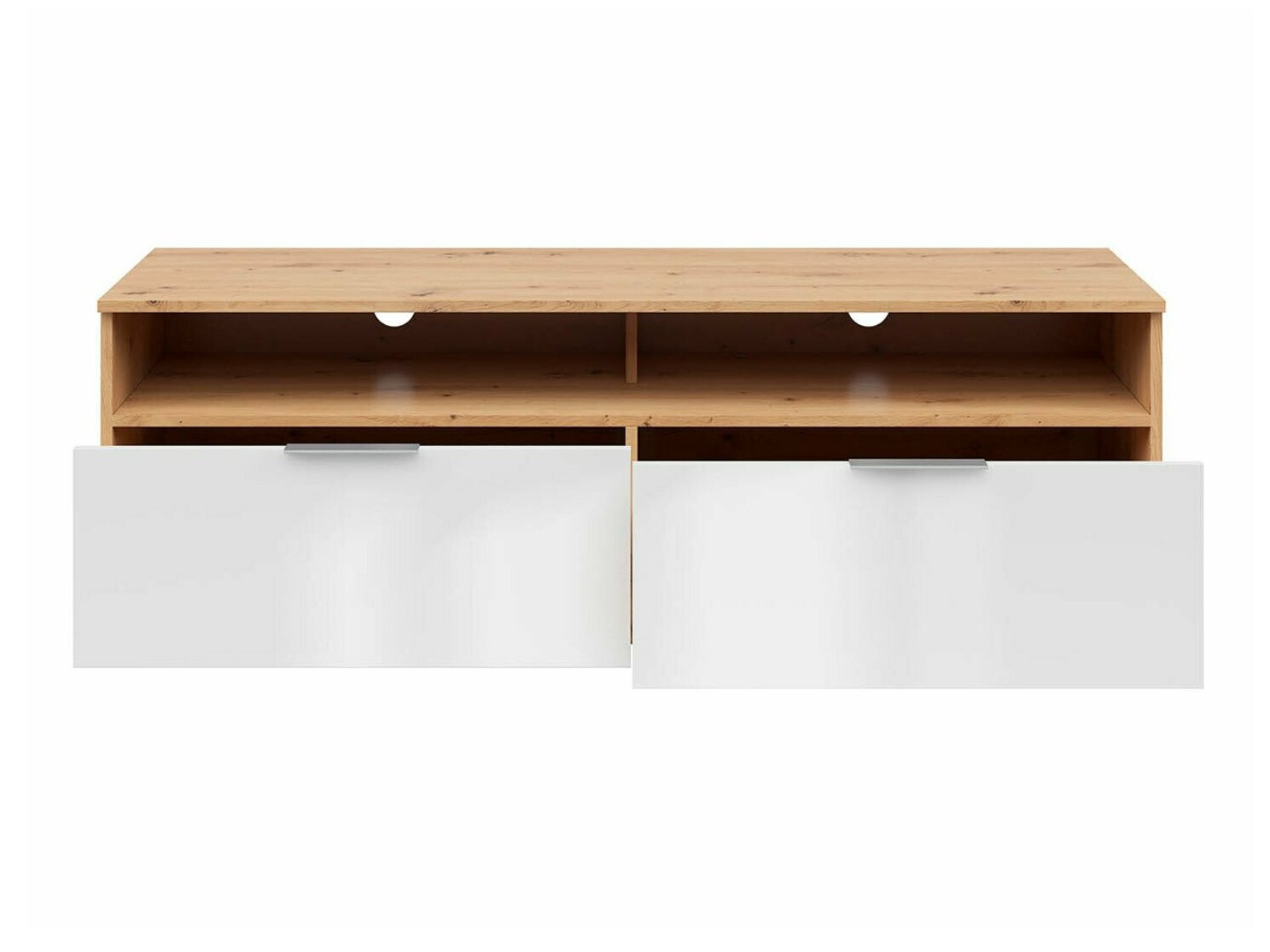 TV stand Tivetra 109 (Artisan oak + Glossy white)