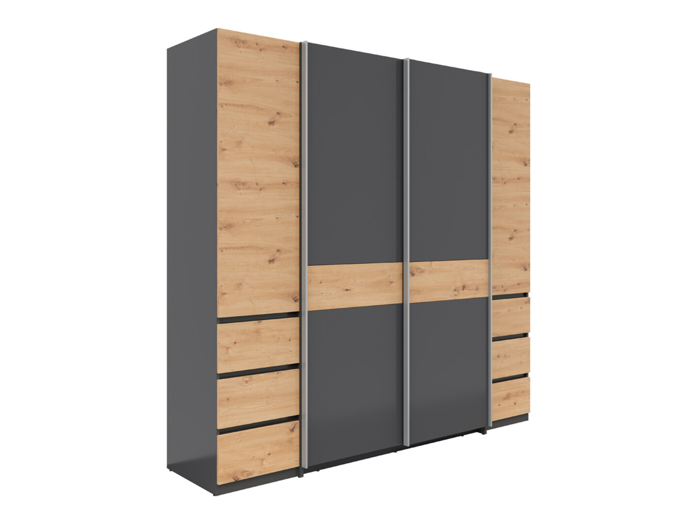 Wardrobe Boston 540 (Artisan oak + Graphite)