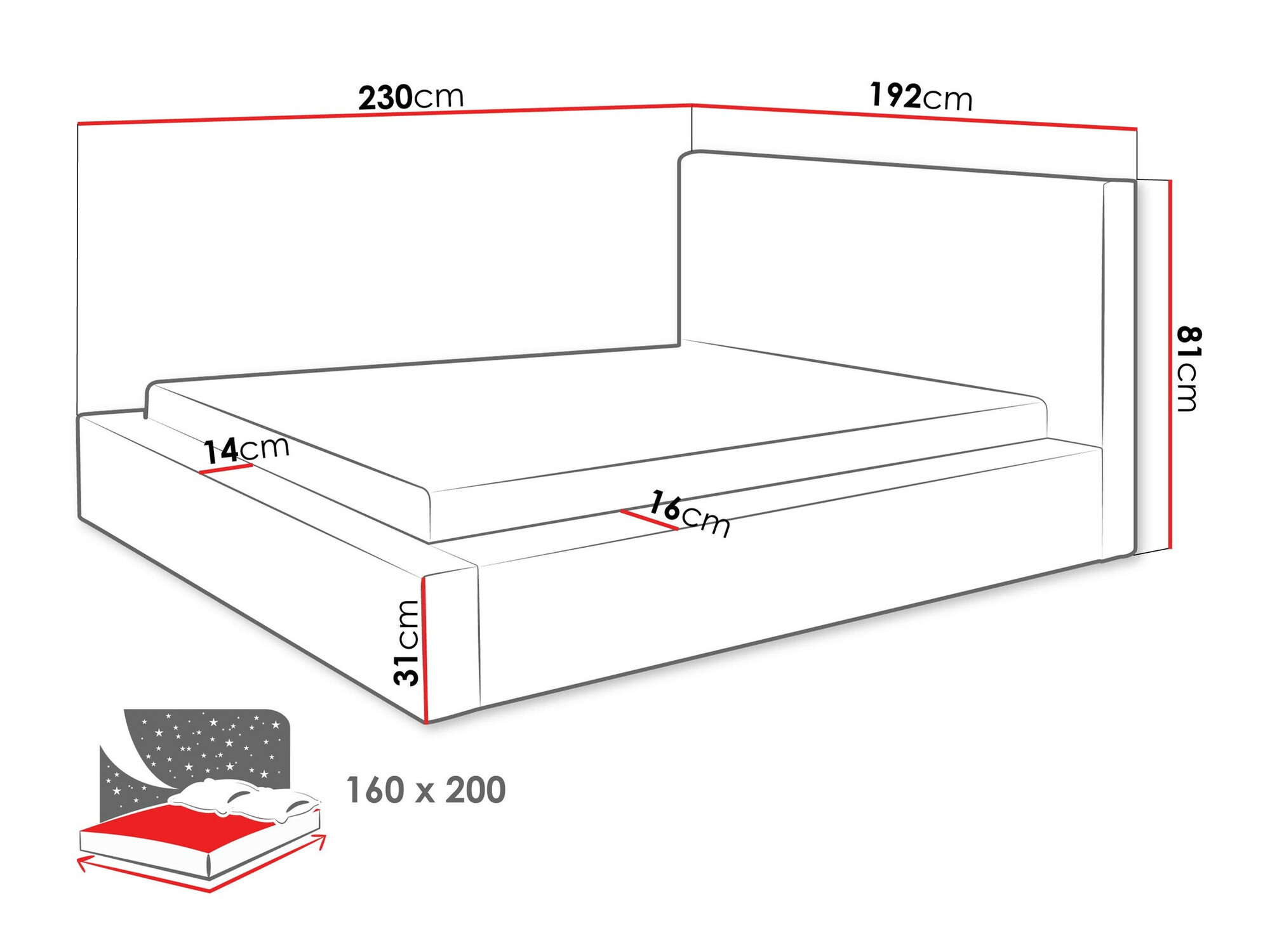 Bed TrendyNest Cervara (Top 48)