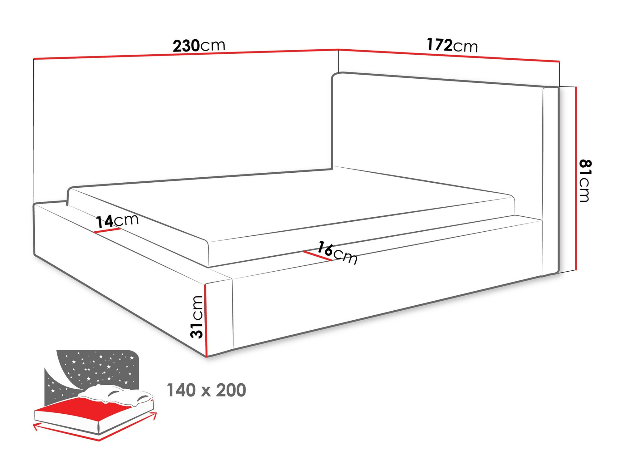 Bed TrendyNest Cervara (Top 88)