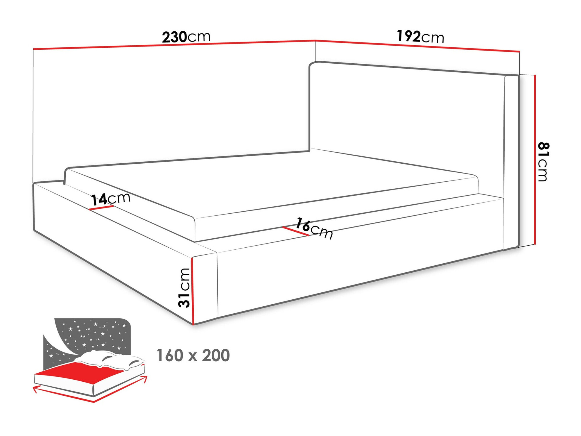 Bed TrendyNest Cervara (Top 88)