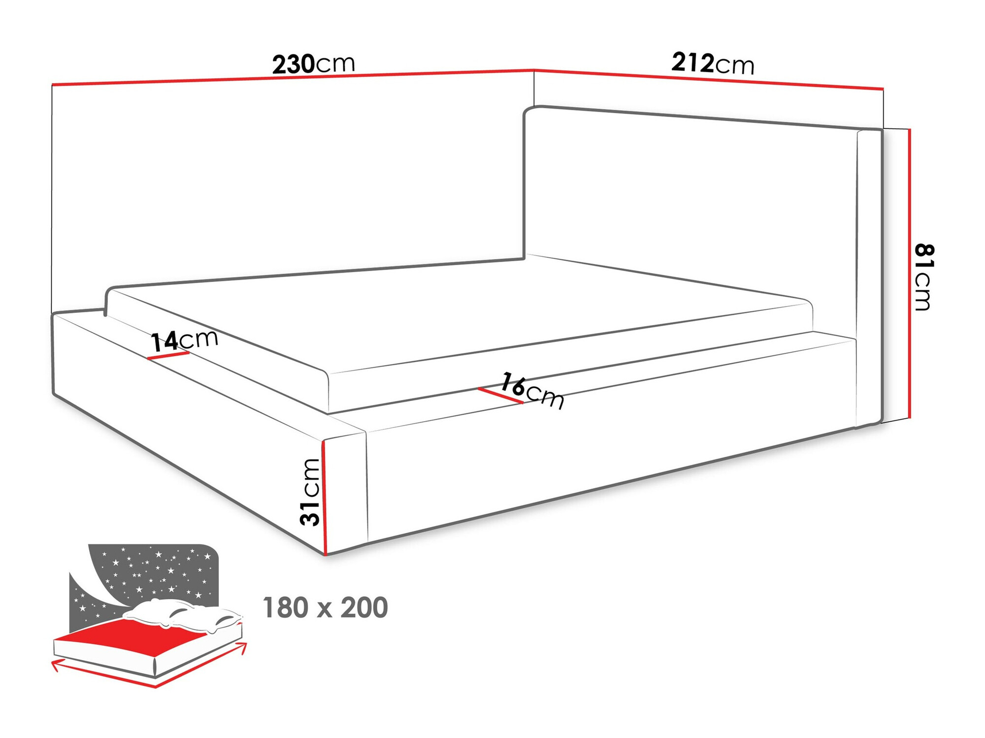 Bed TrendyNest Cervara (Top 90)