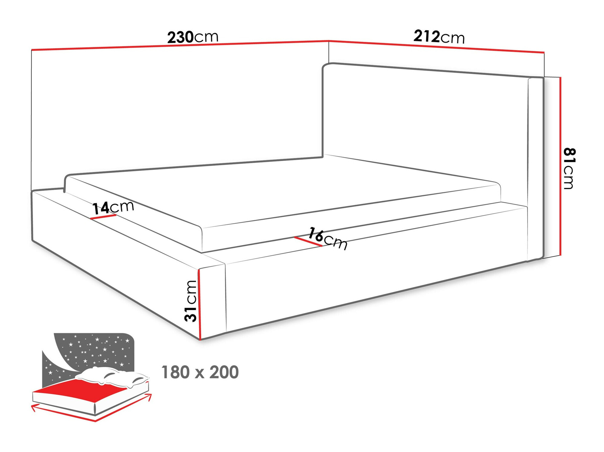 Bed TrendyNest Cervara (Top 95)