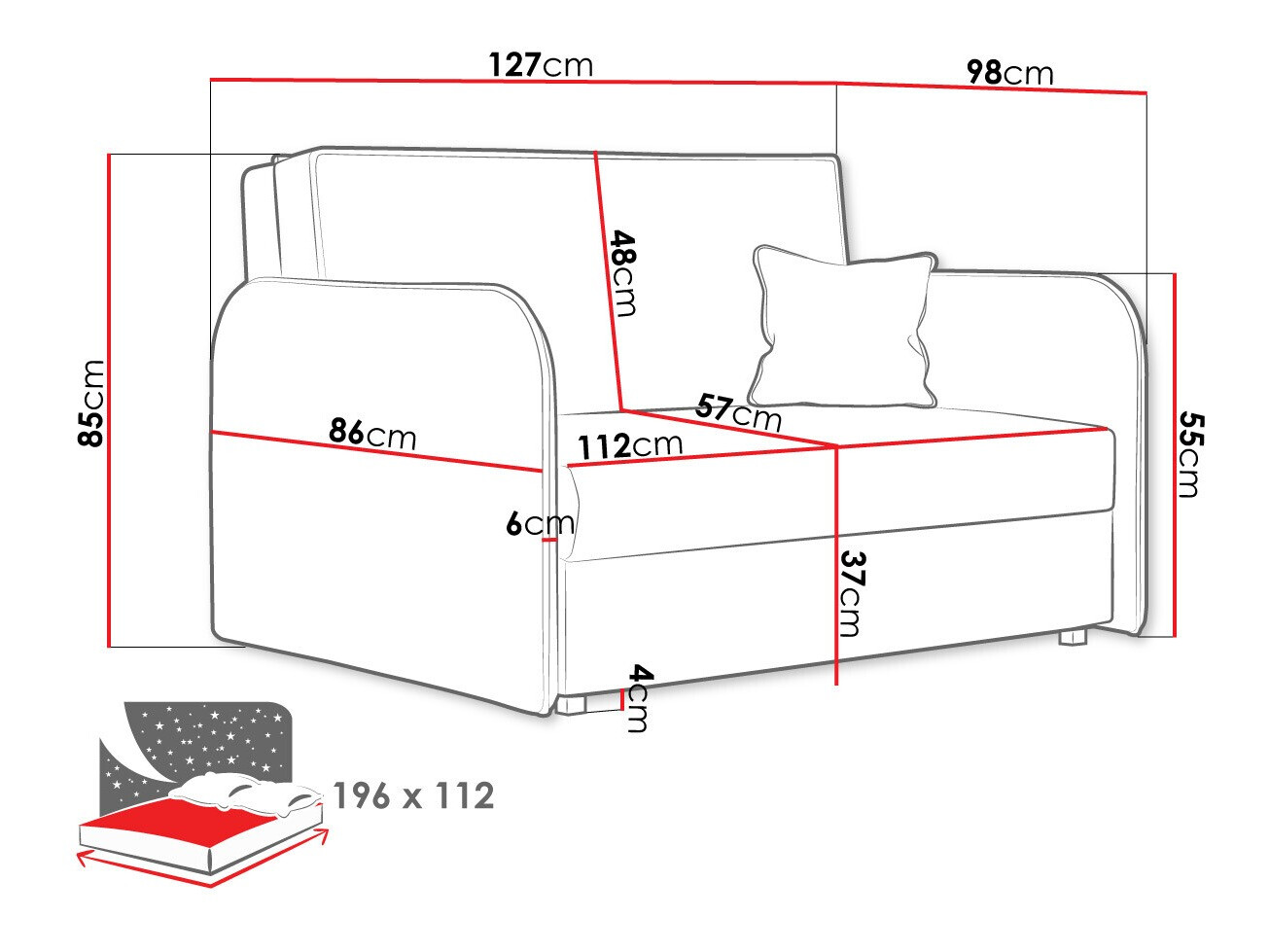 Sofa bed Lirael II (Again 80)