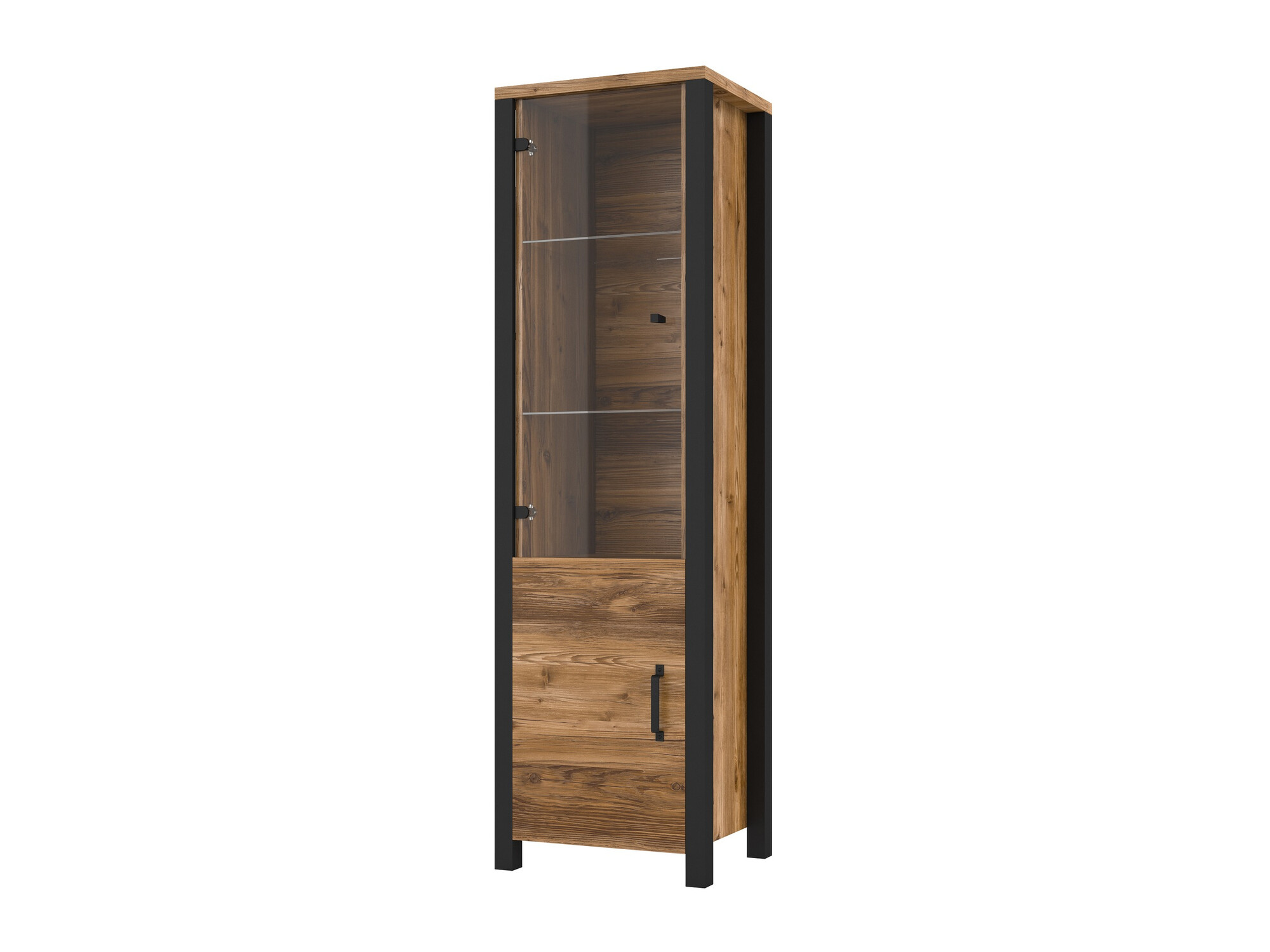Bookcase Tornua 101 (Dark spruce + Matte black)