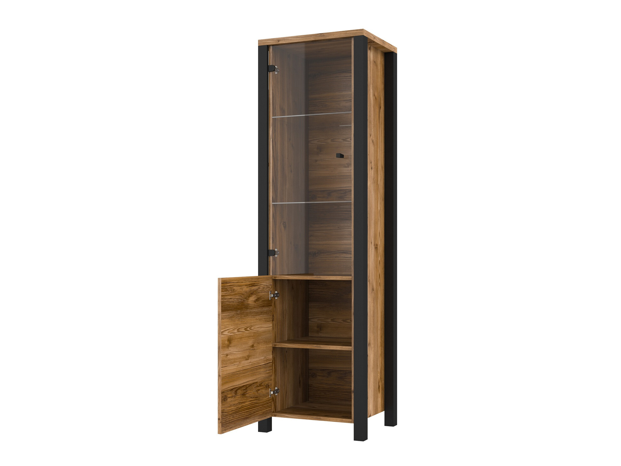 Bookcase Tornua 101 (Dark spruce + Matte black)