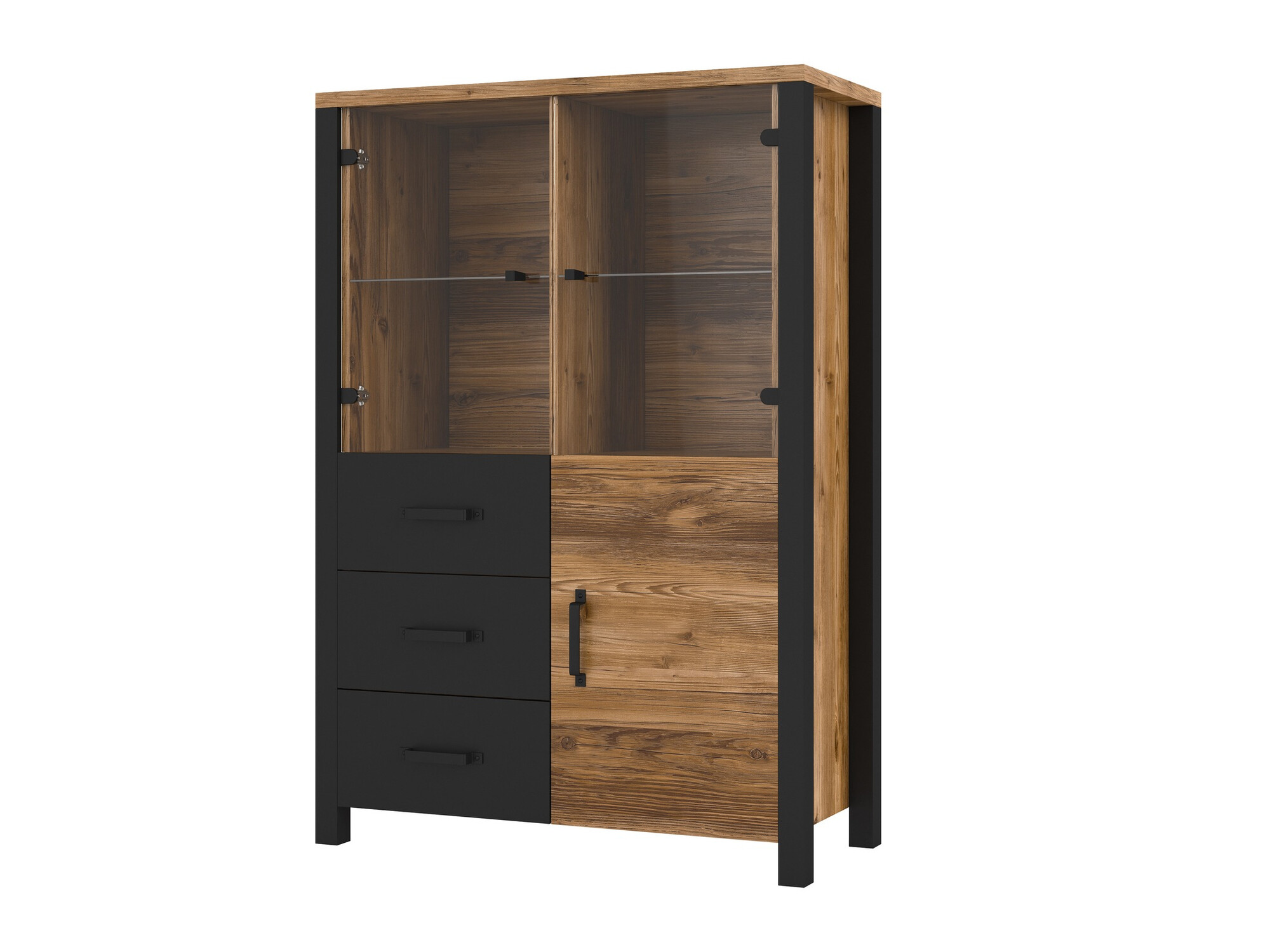 Bookcase Tornua 105 (Dark spruce + Matt black)