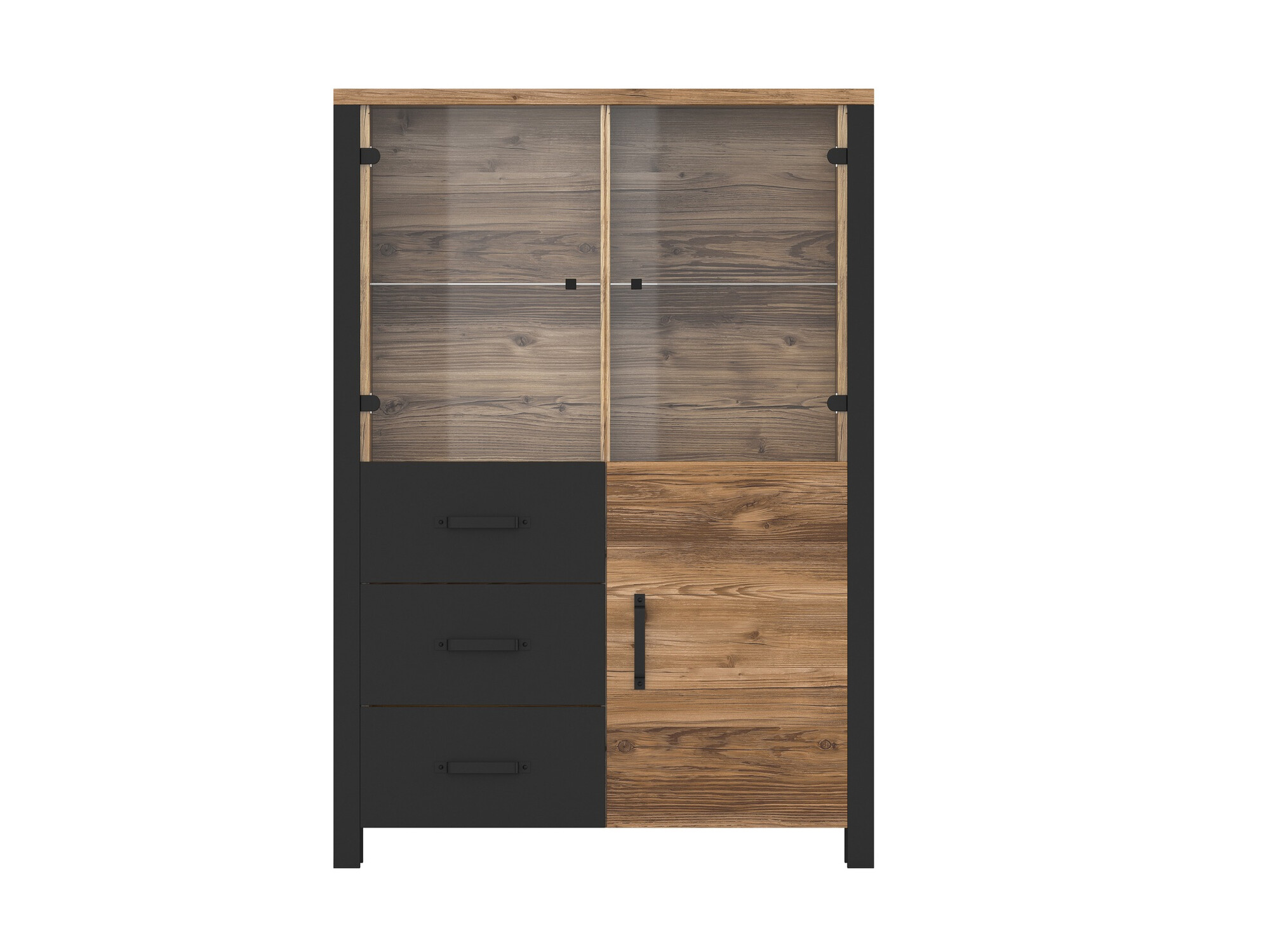 Bookcase Tornua 105 (Dark spruce + Matte black)