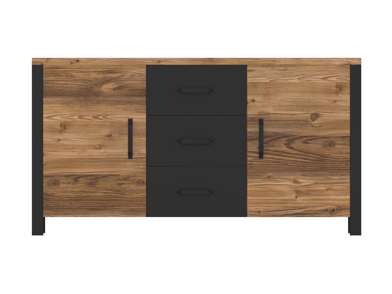 Chest of drawers Tornua 103 (Dark spruce + Matt black)