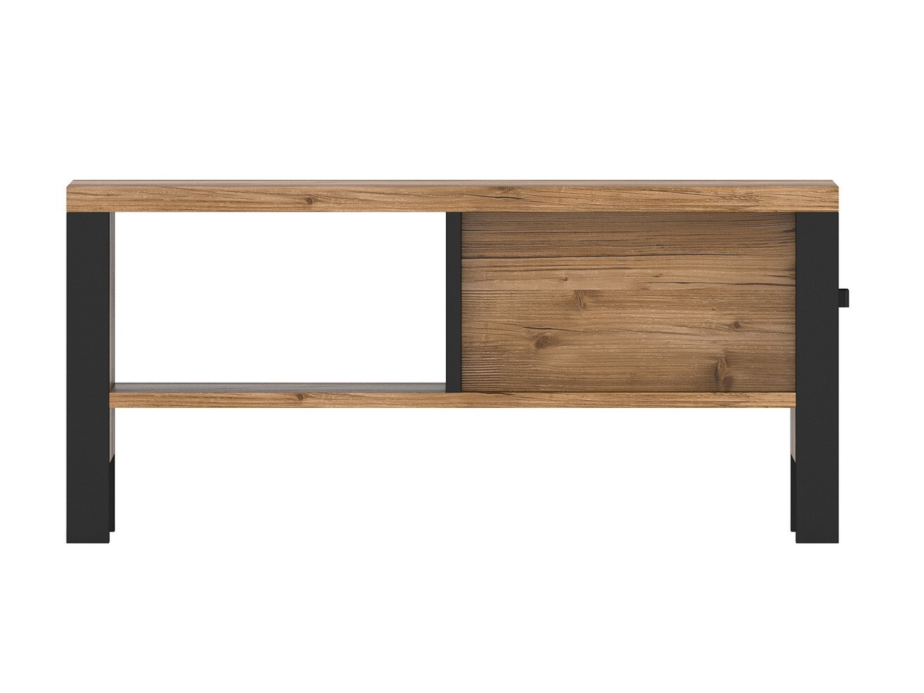 Coffee table Tornua 107 (Dark spruce + Matte black)