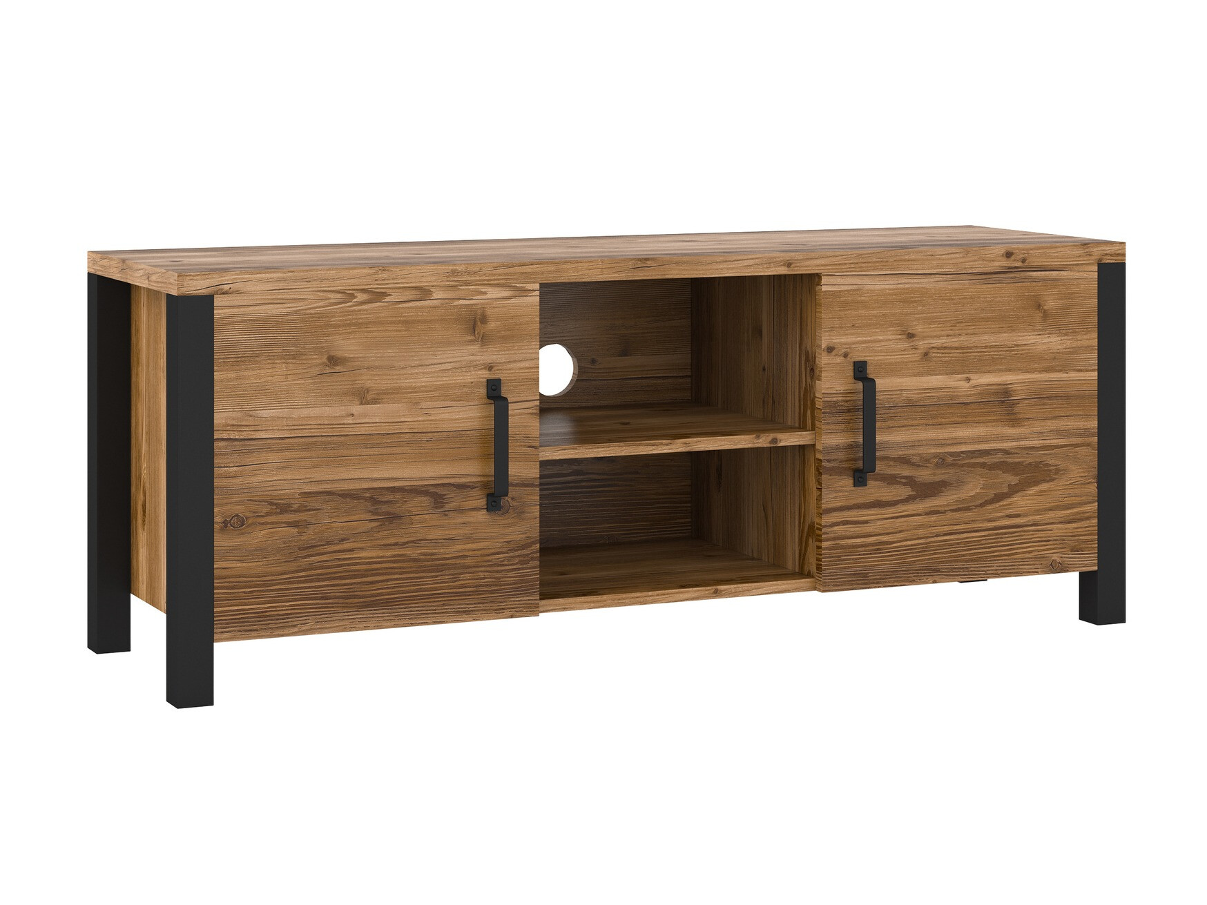 TV stand Tornua 104 (Dark spruce + Matte black)