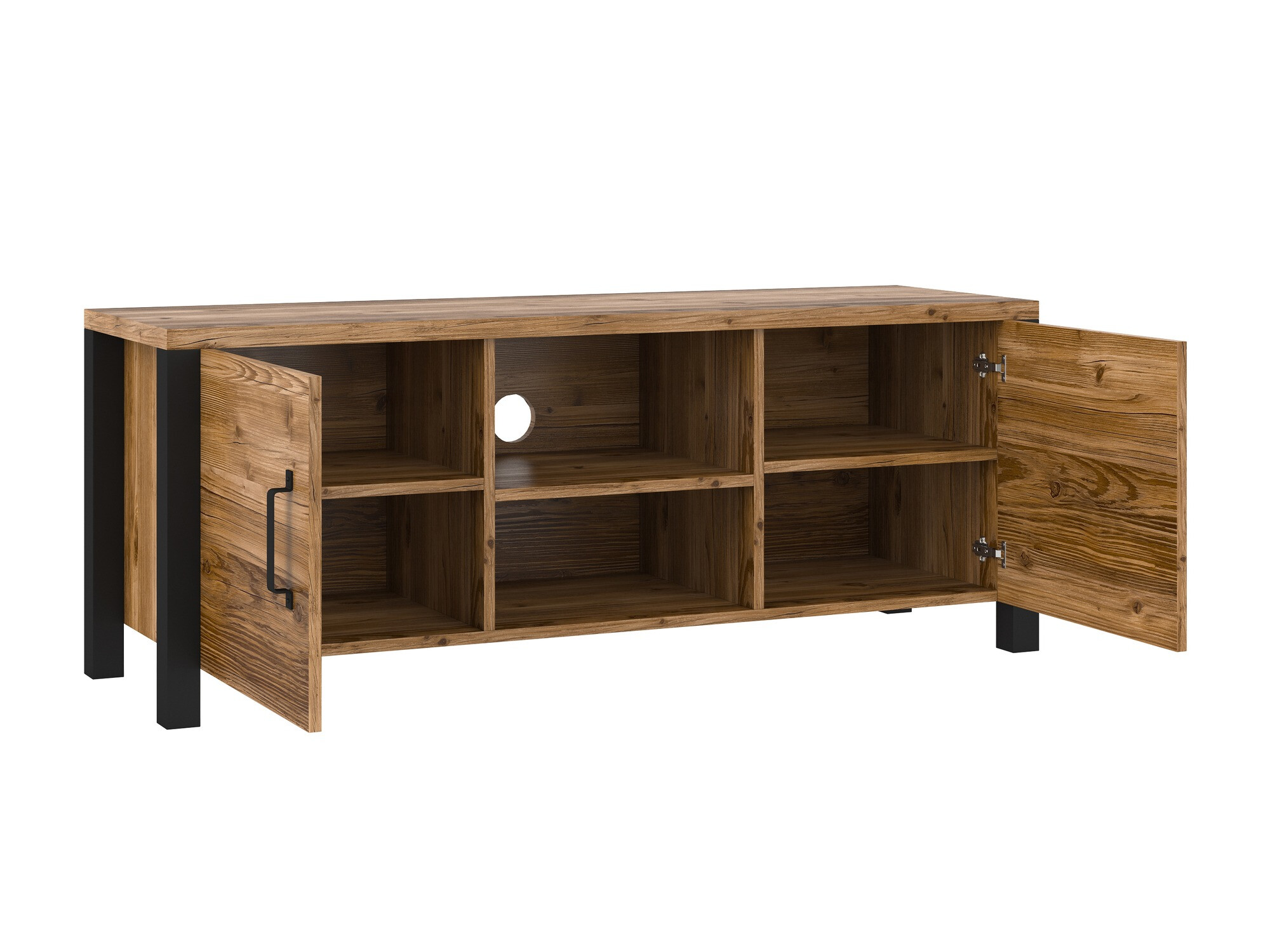 TV stand Tornua 104 (Dark spruce + Matte black)