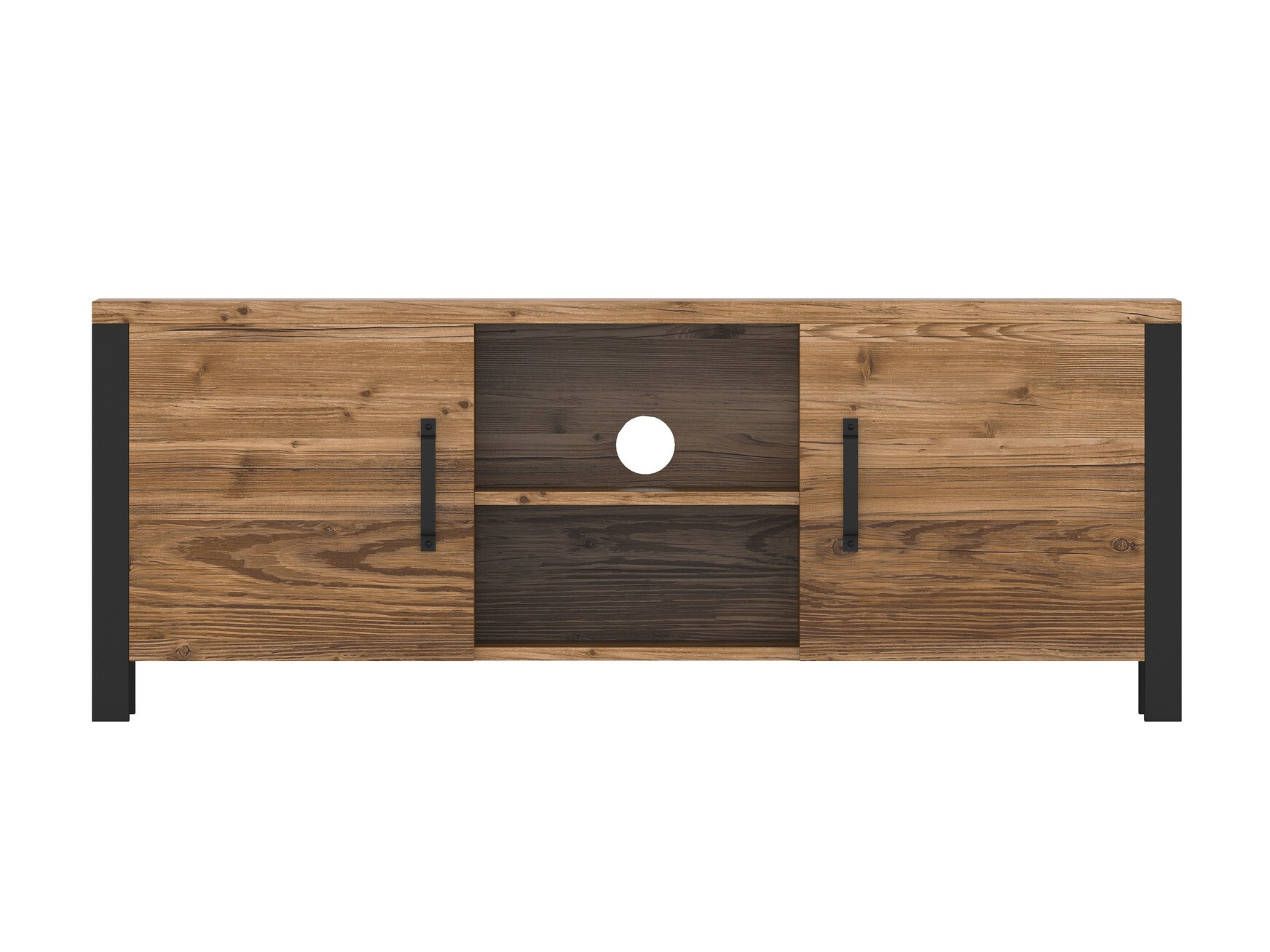 TV stand Tornua 104 (Dark spruce + Matte black)