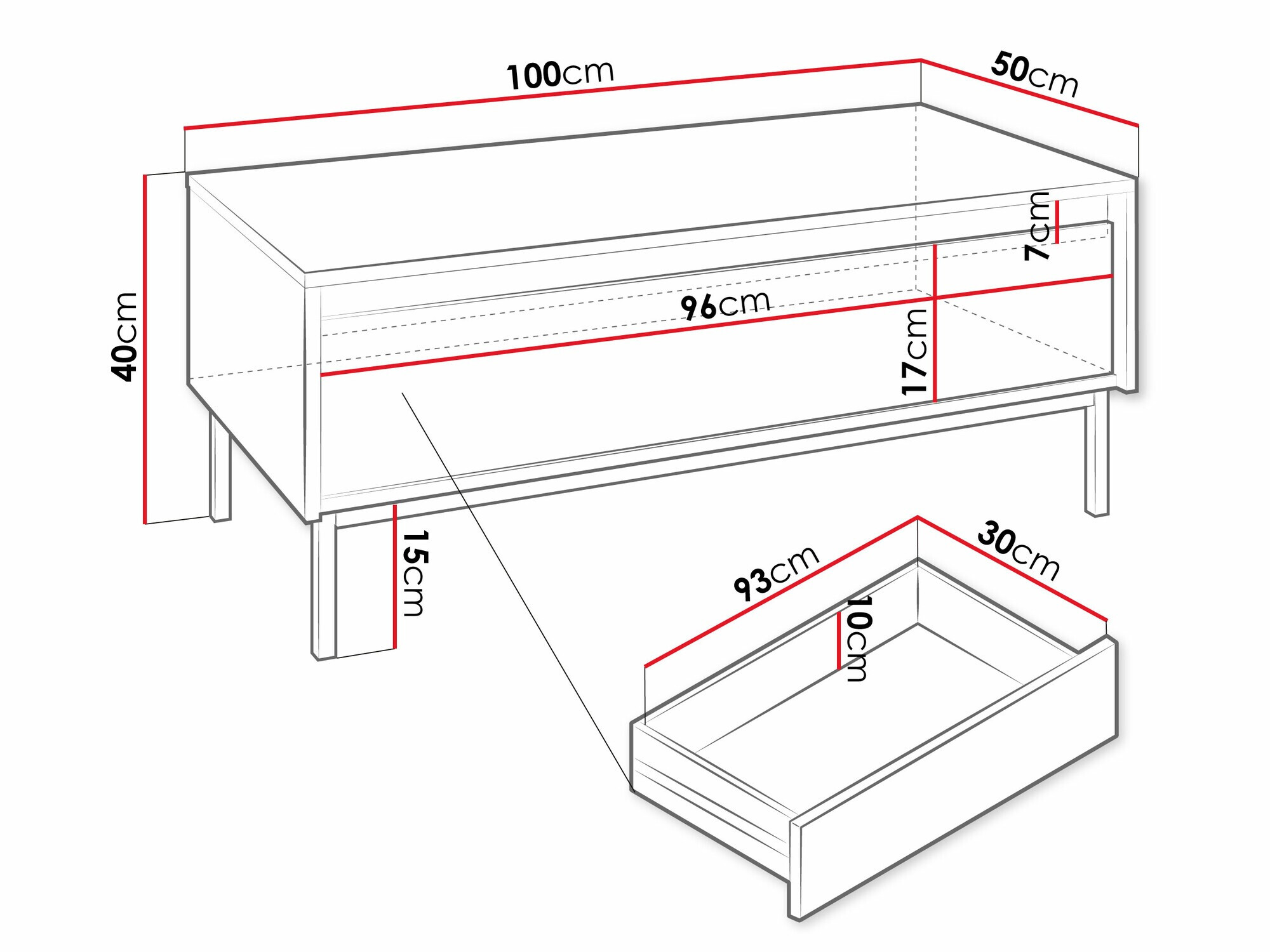 Coffee table Comfivo Delruva (Black)