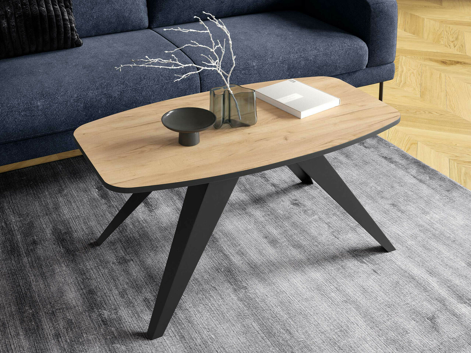Coffee table Oswego 117 (Black + Craft golden oak)