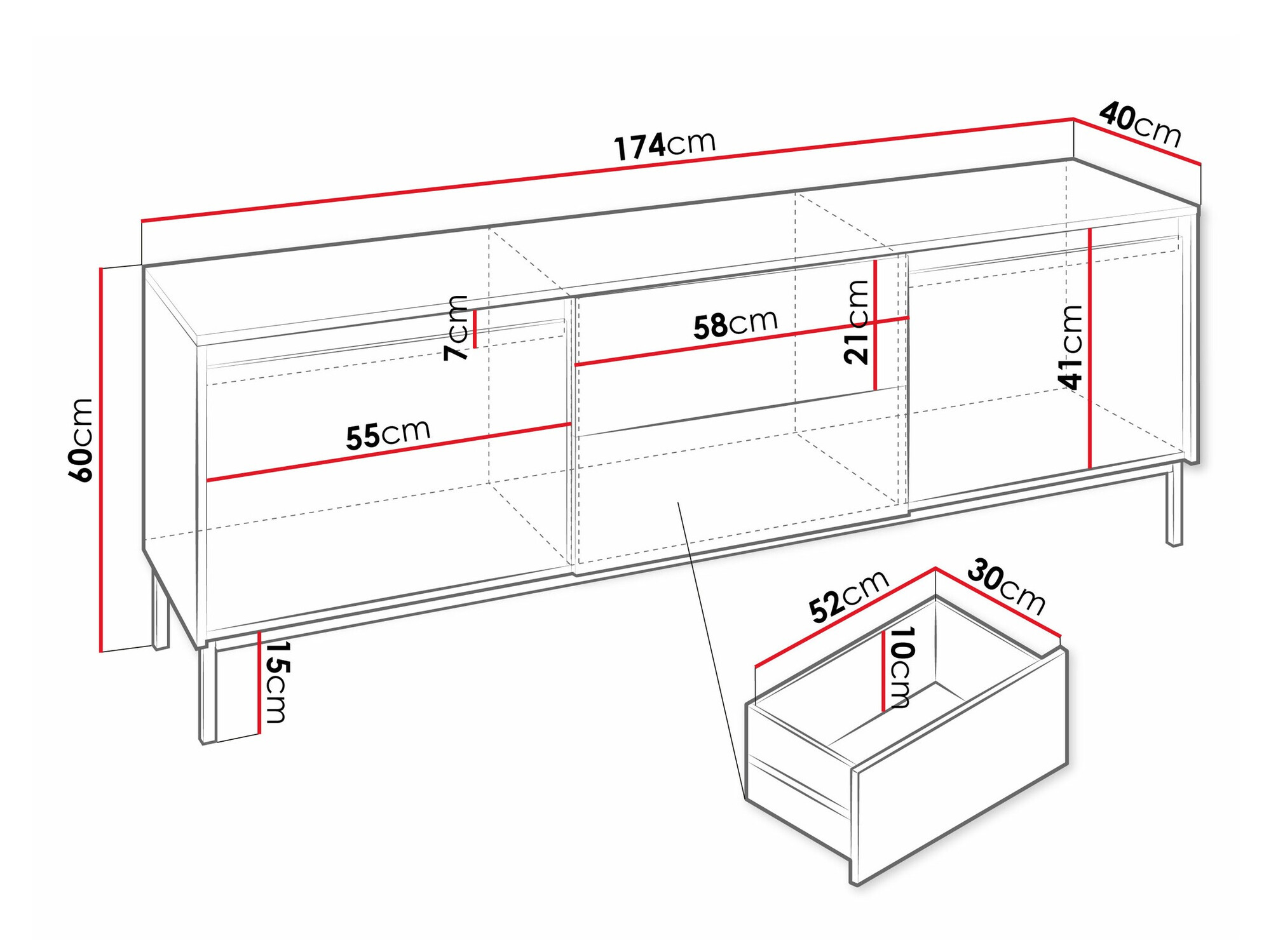 TV stand Comfivo Delruva I (White)