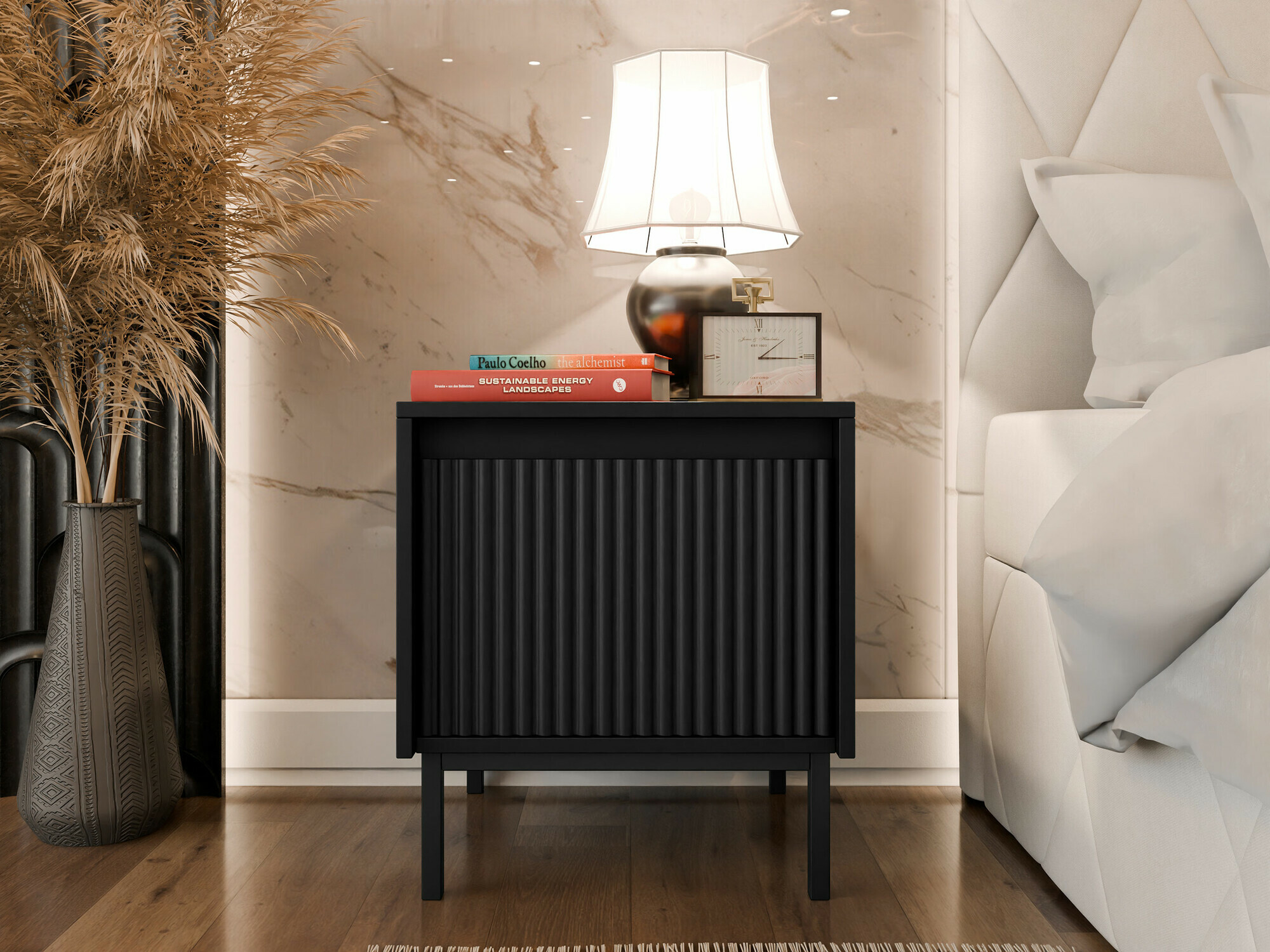 Bedside table Comfivo Delruva (Black)