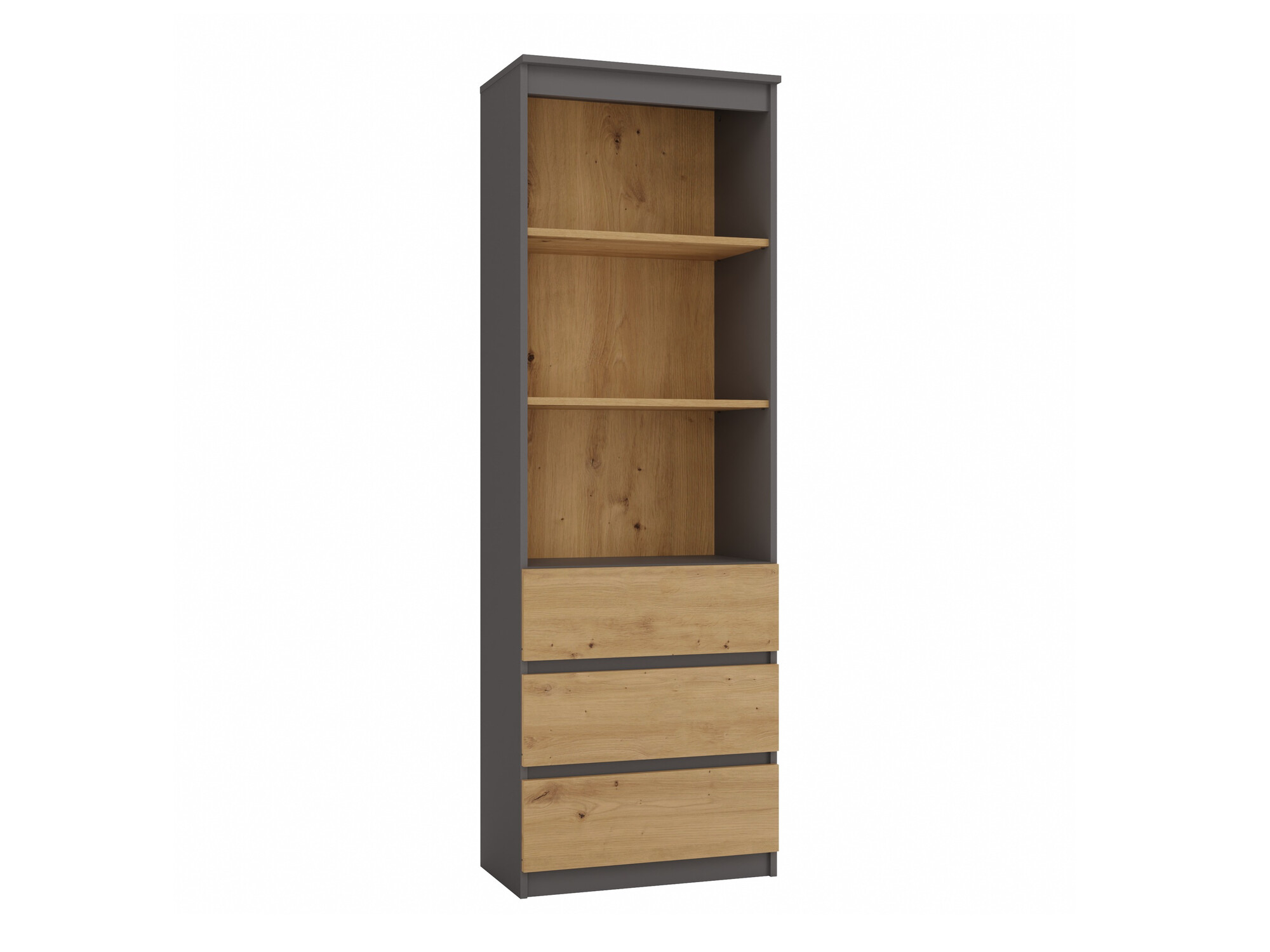 Bookcase Mandeville 246 (Anthracite + Artisan oak)