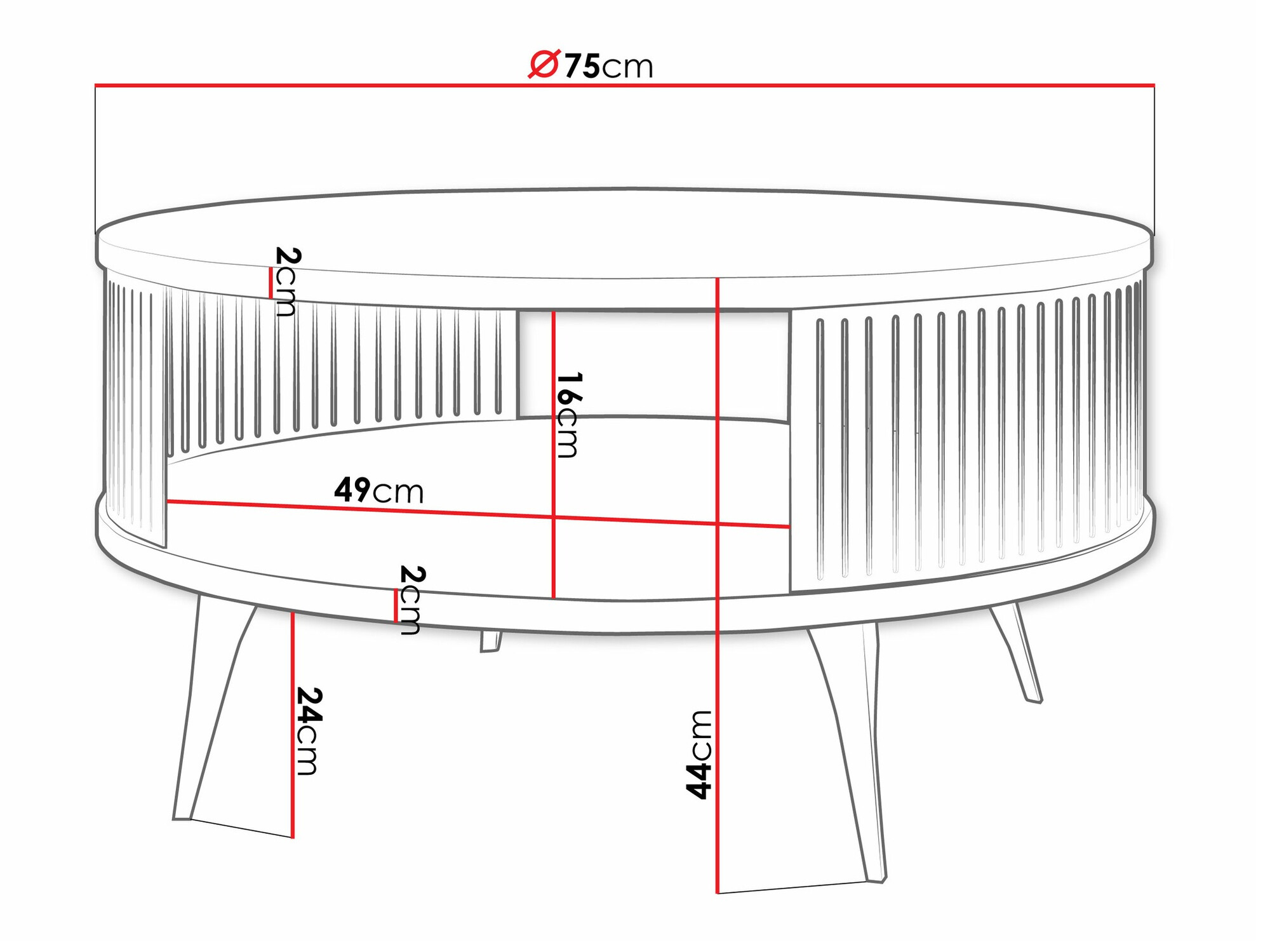 Coffee table Vitum (Black + White)