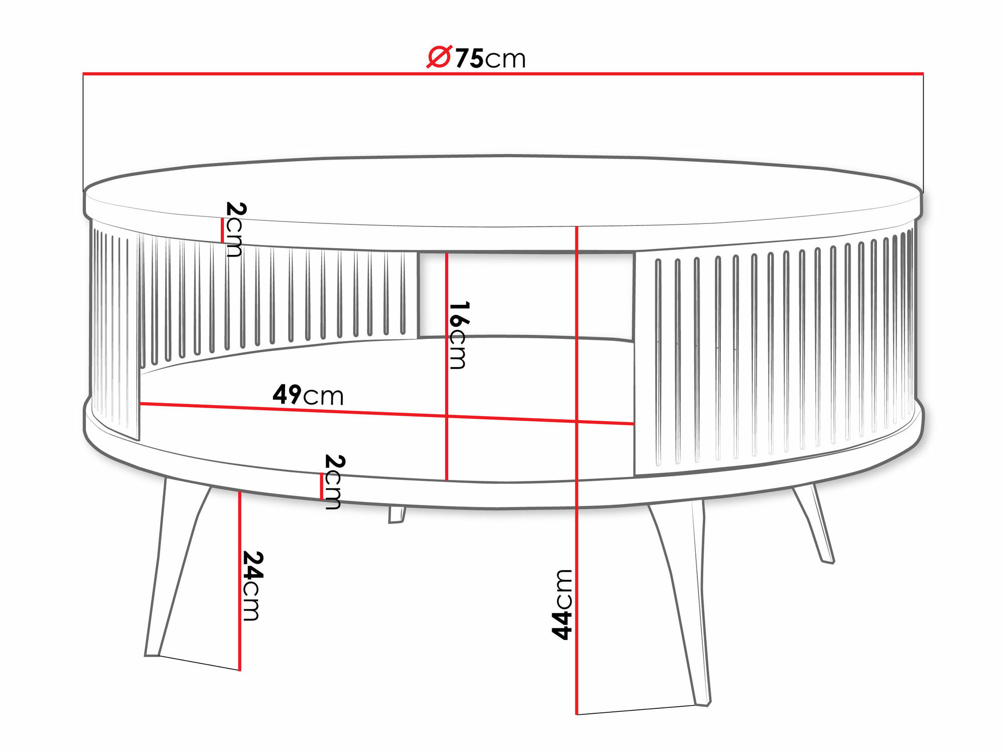 Coffee table Vitum I (Golden + Black marble)