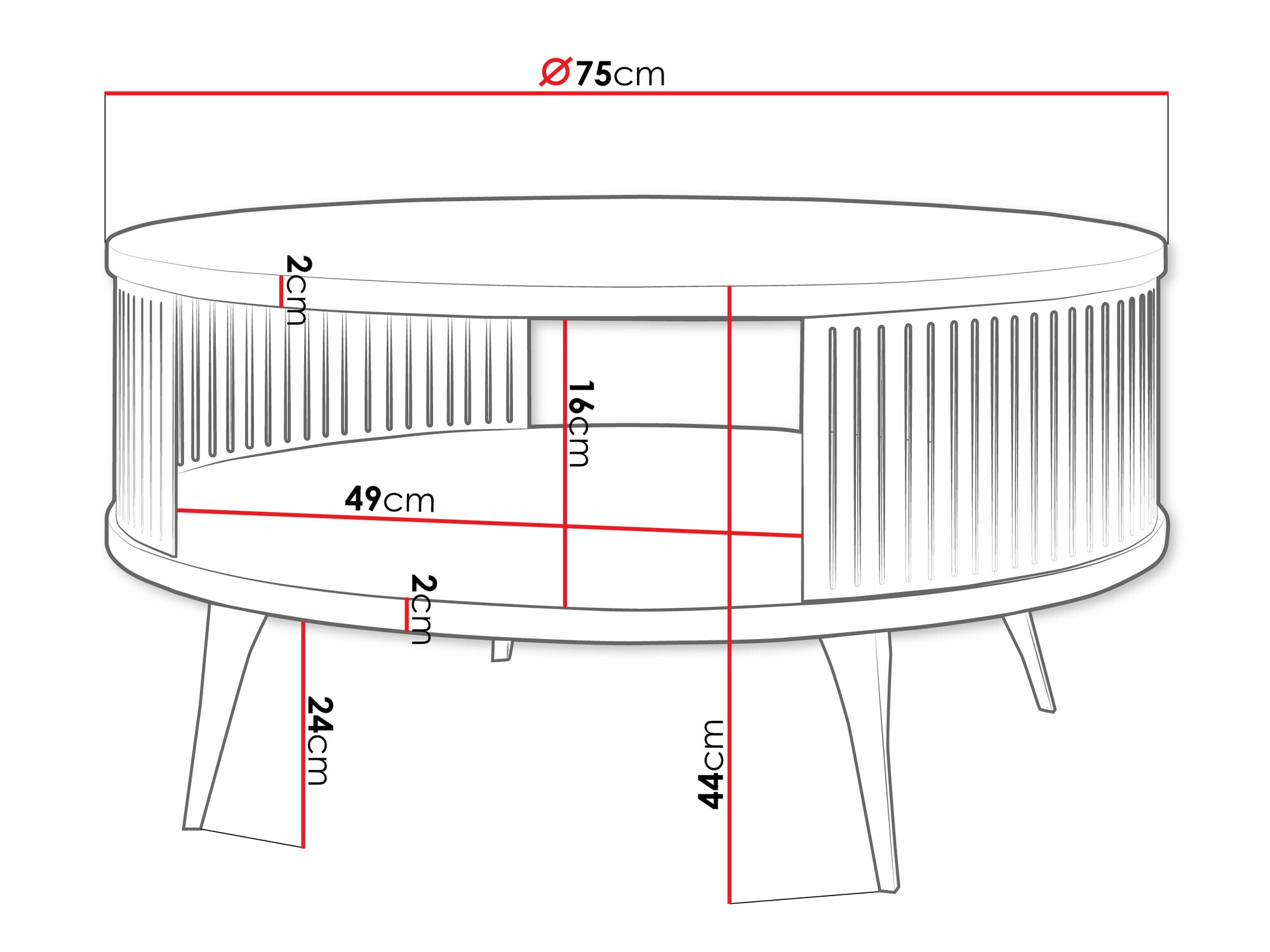 Coffee table Vitum I (Golden + Black)